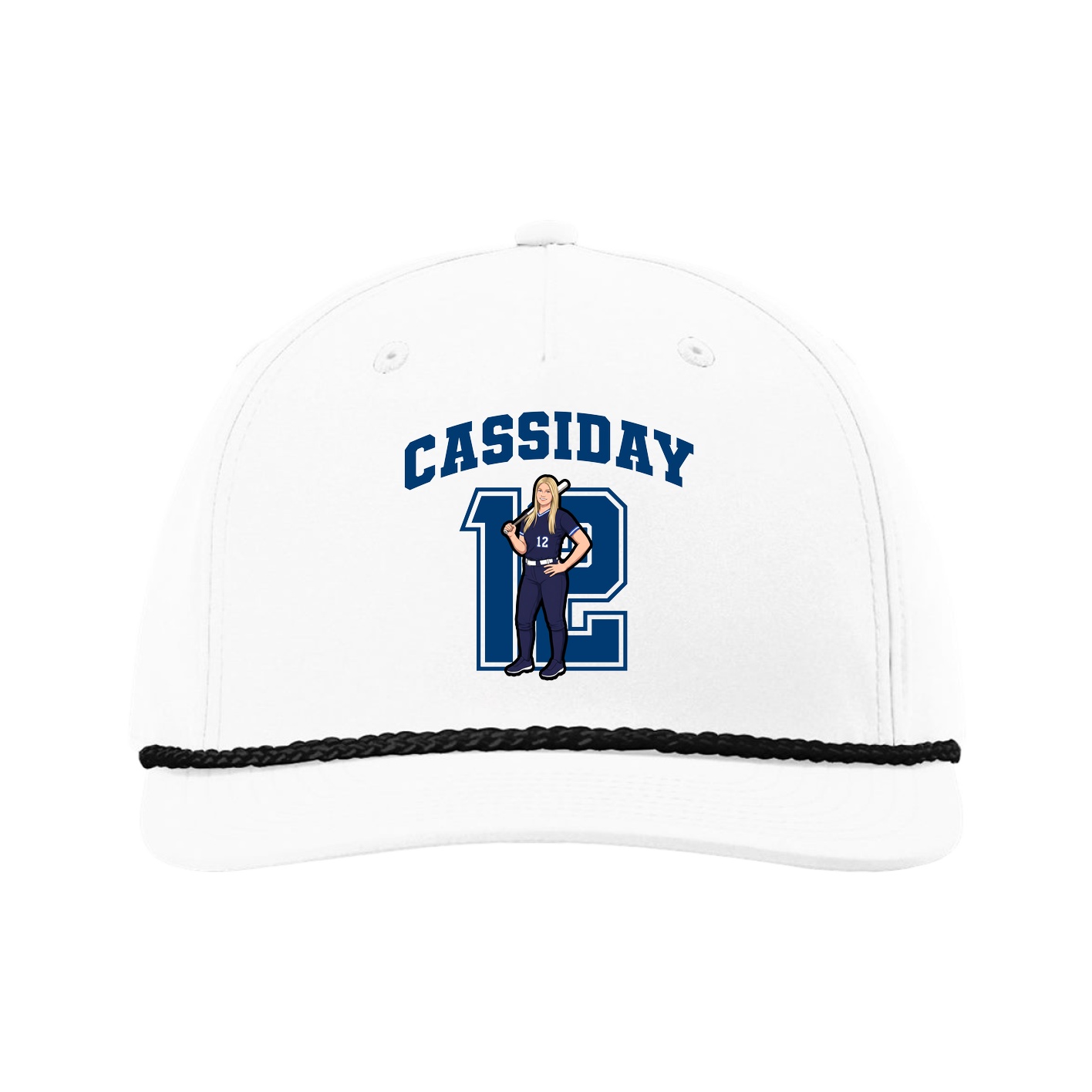 Five-Panel Classic Rope Cap — Number in White