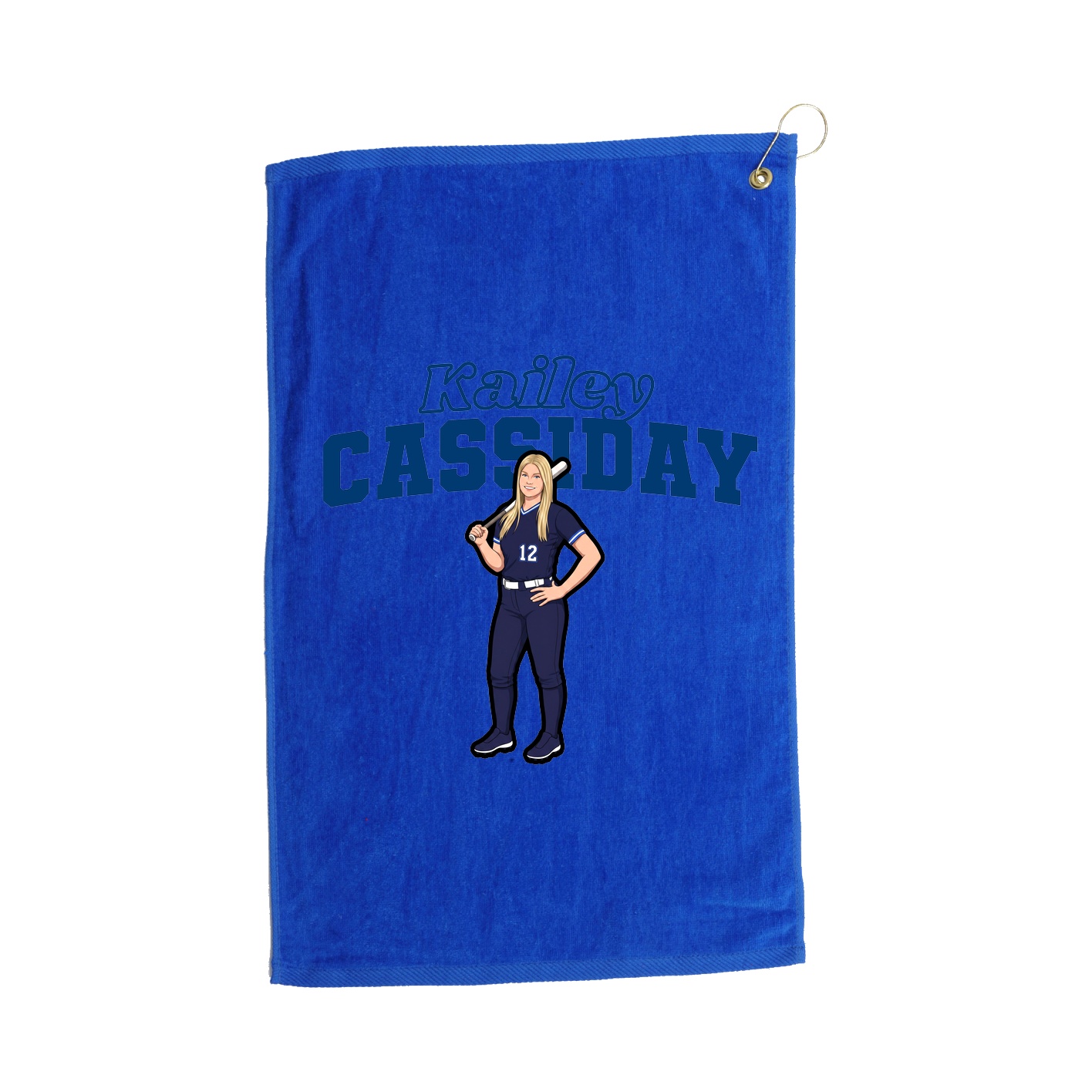 Golf Towel — Name Arch in Royal