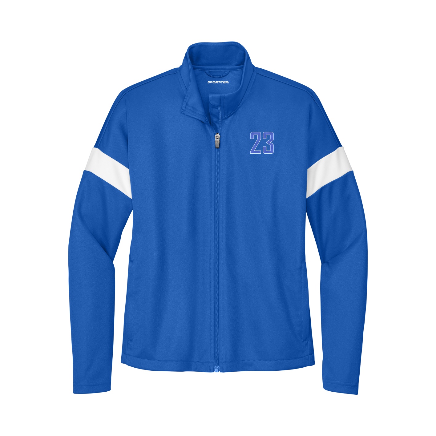Womens Team Travel Full-Zip Jacket — Front Shirsy in Royal/White