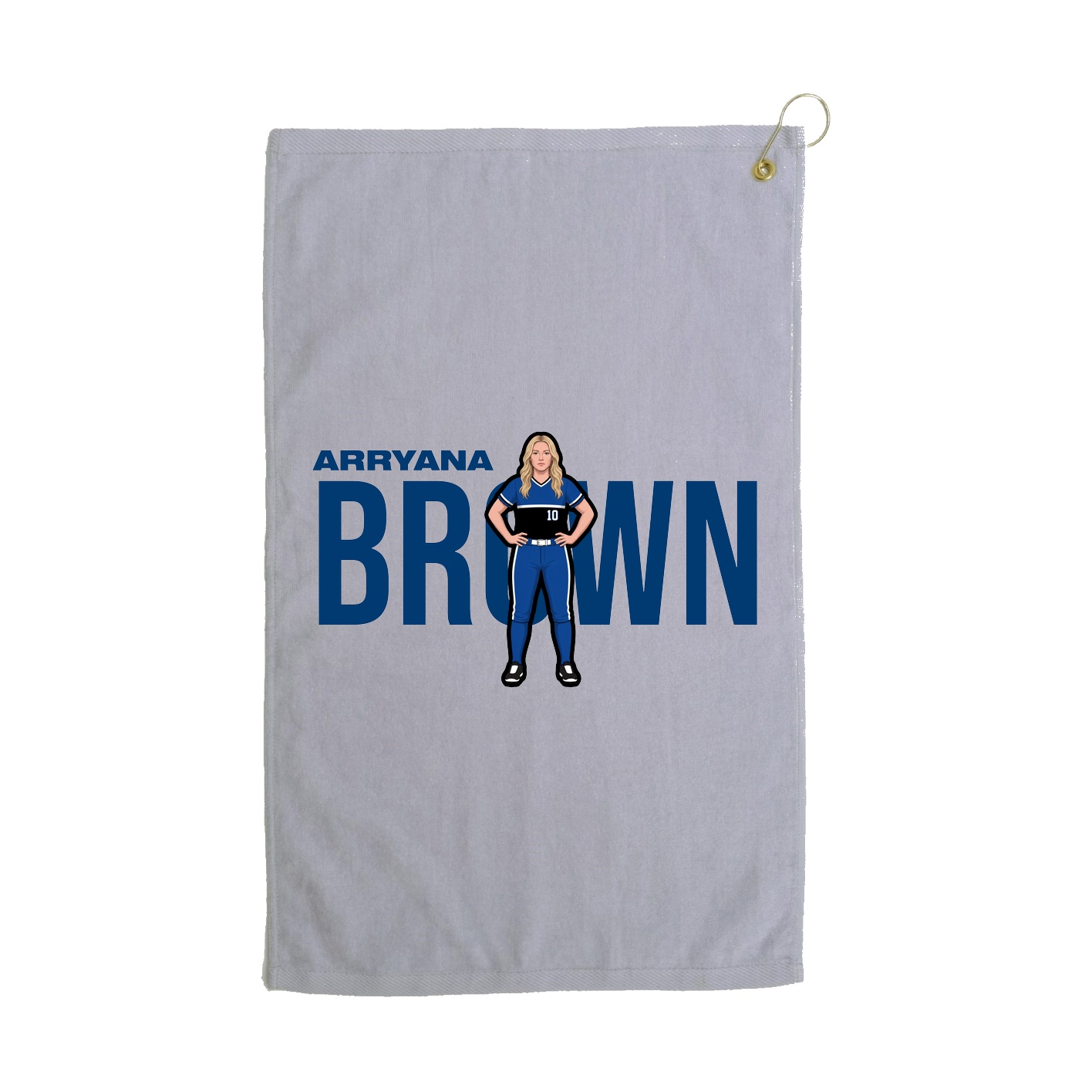 Golf Towel — Player Name in Grey