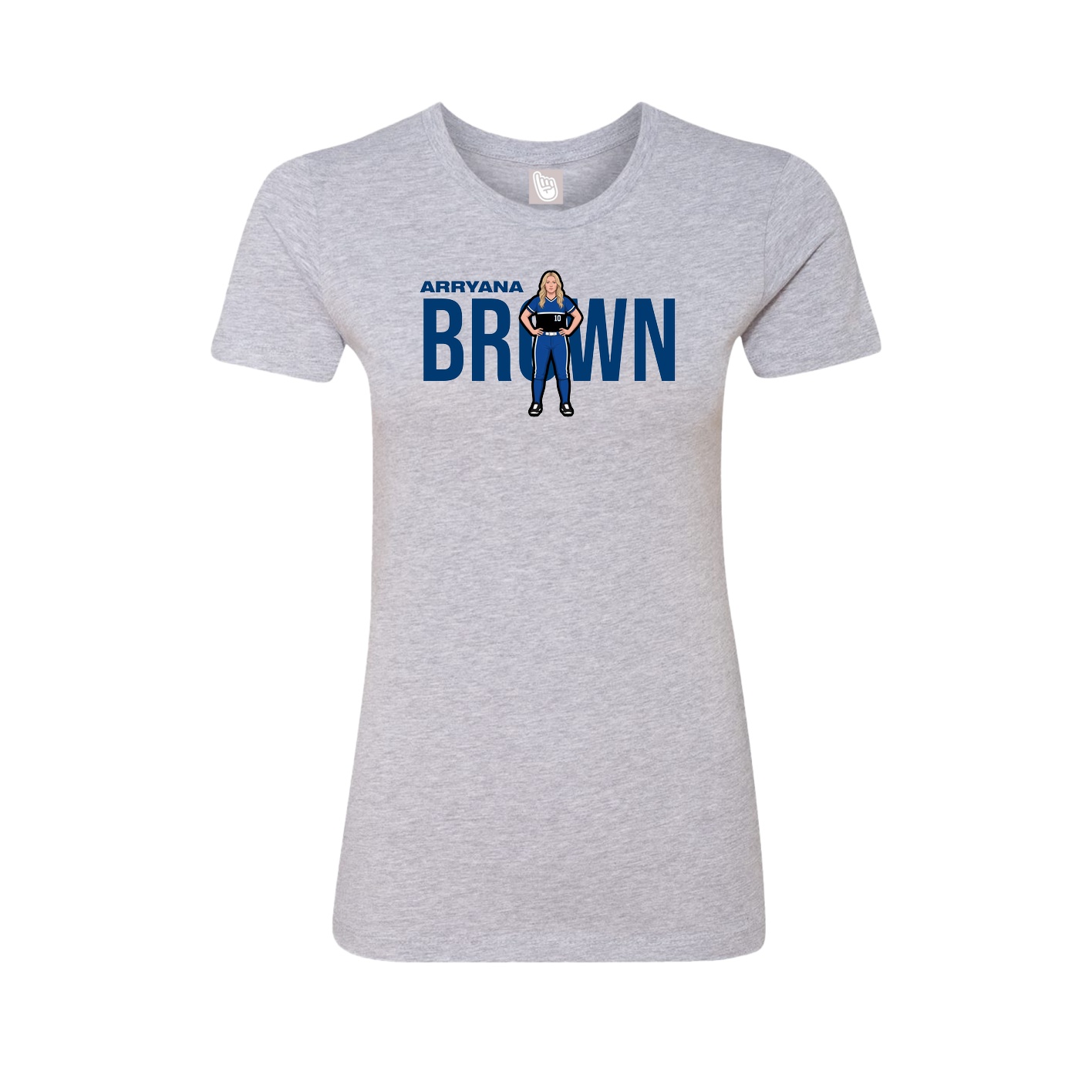 Fitted Women's Tee — Player Name in Grey