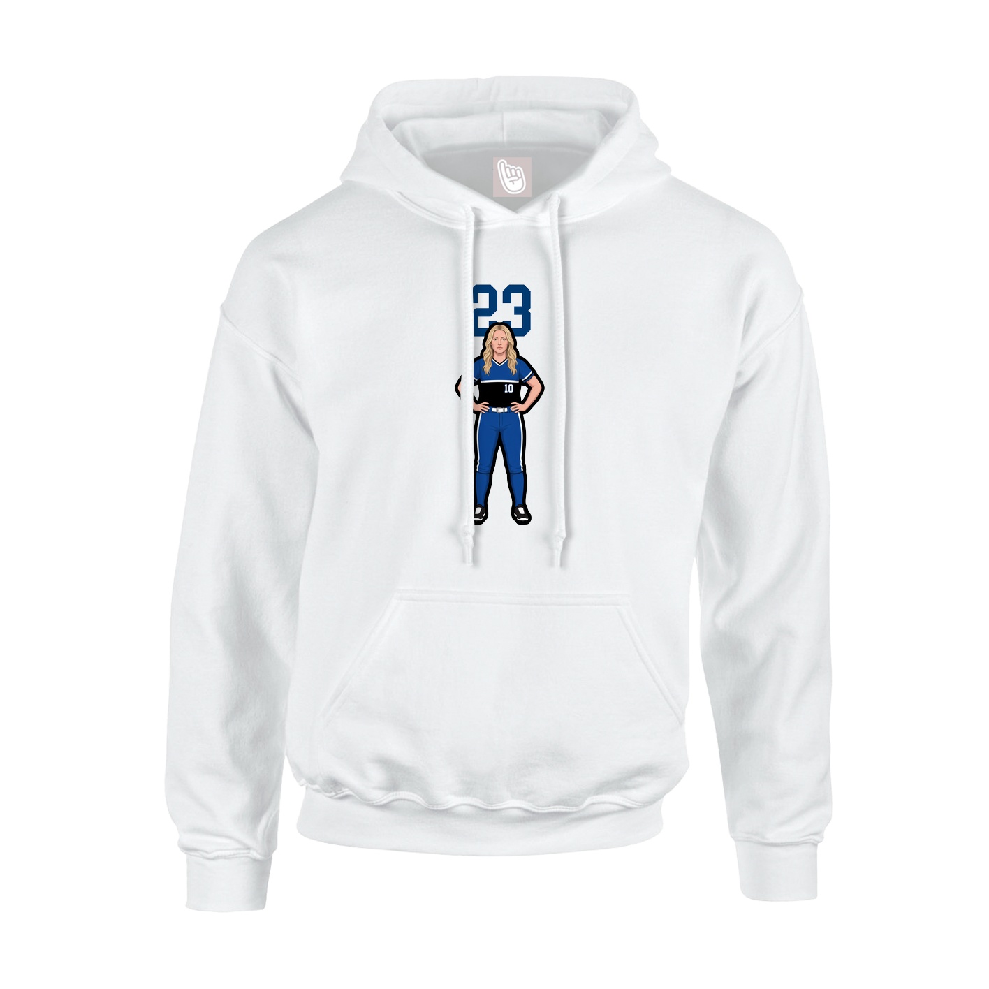 Youth Hoodie — Number Top in White