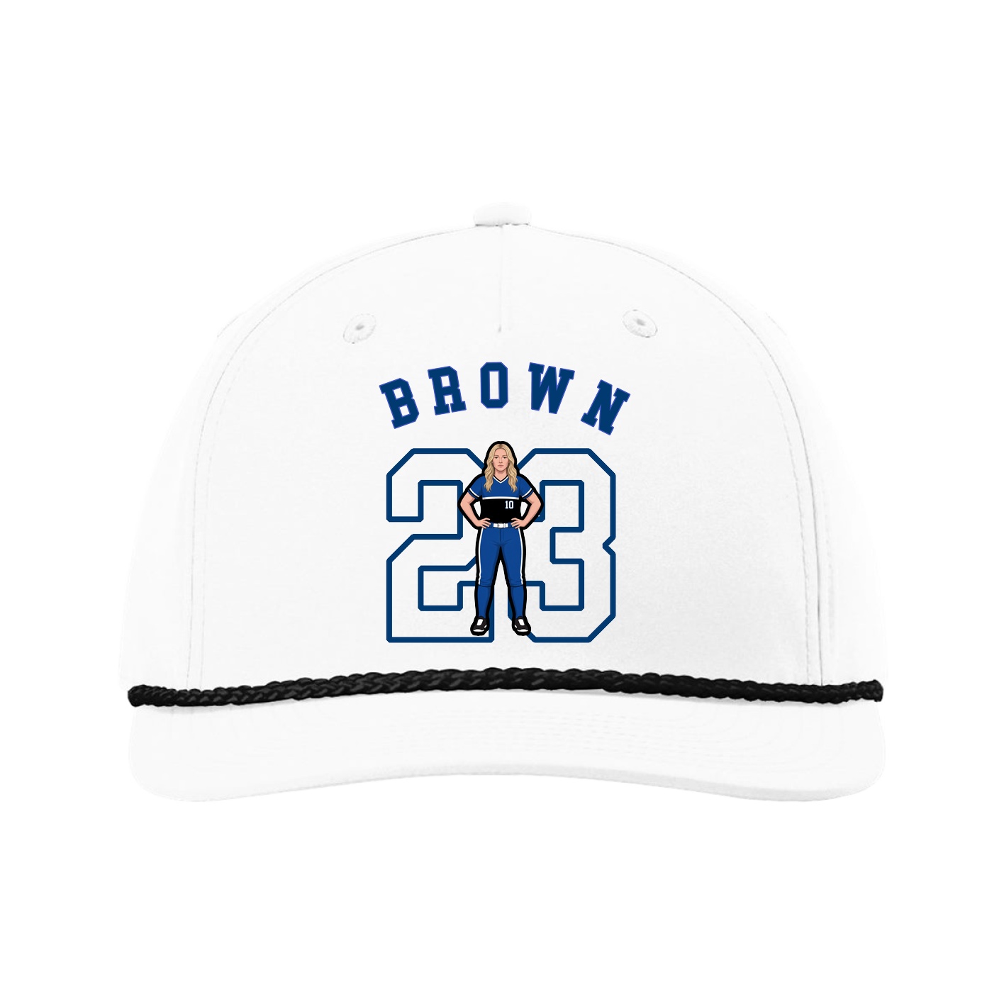 Five-Panel Classic Rope Cap — Shirsey Arch in White