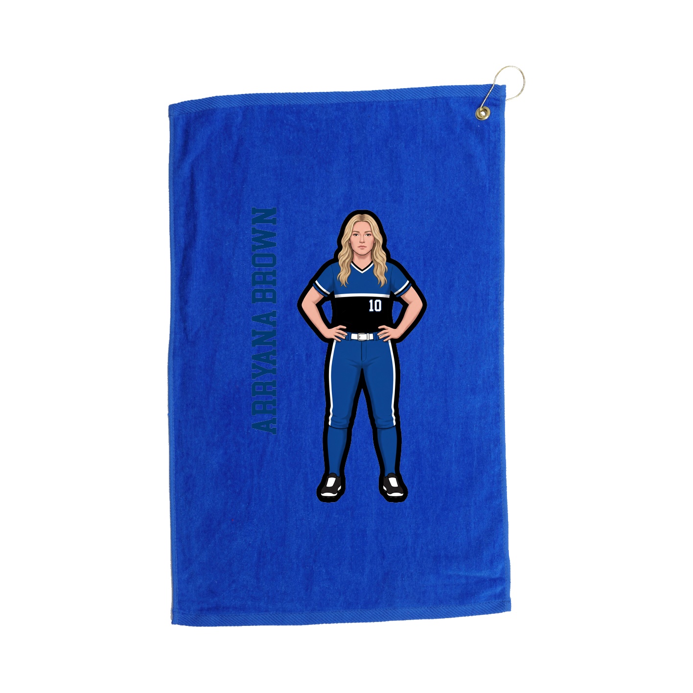 Golf Towel — Name Vertical in Royal