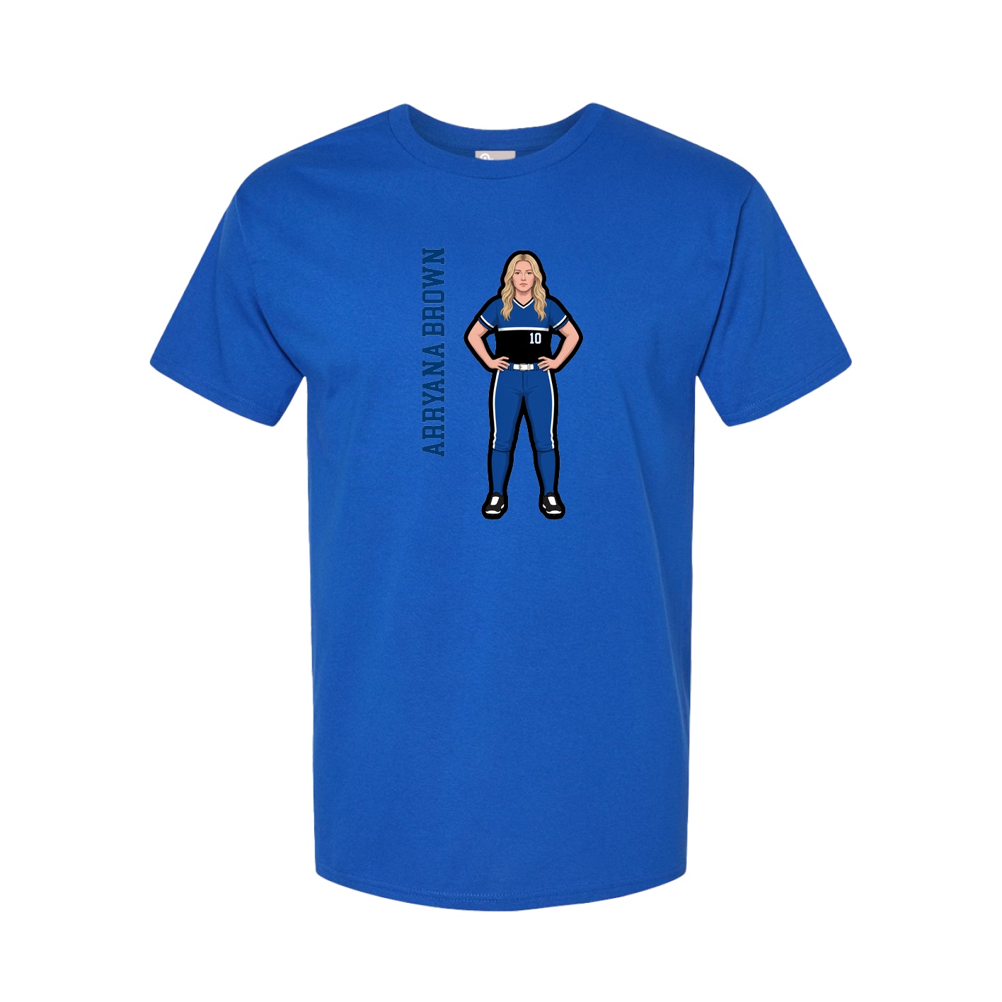 Youth Tee — Name Vertical in Royal
