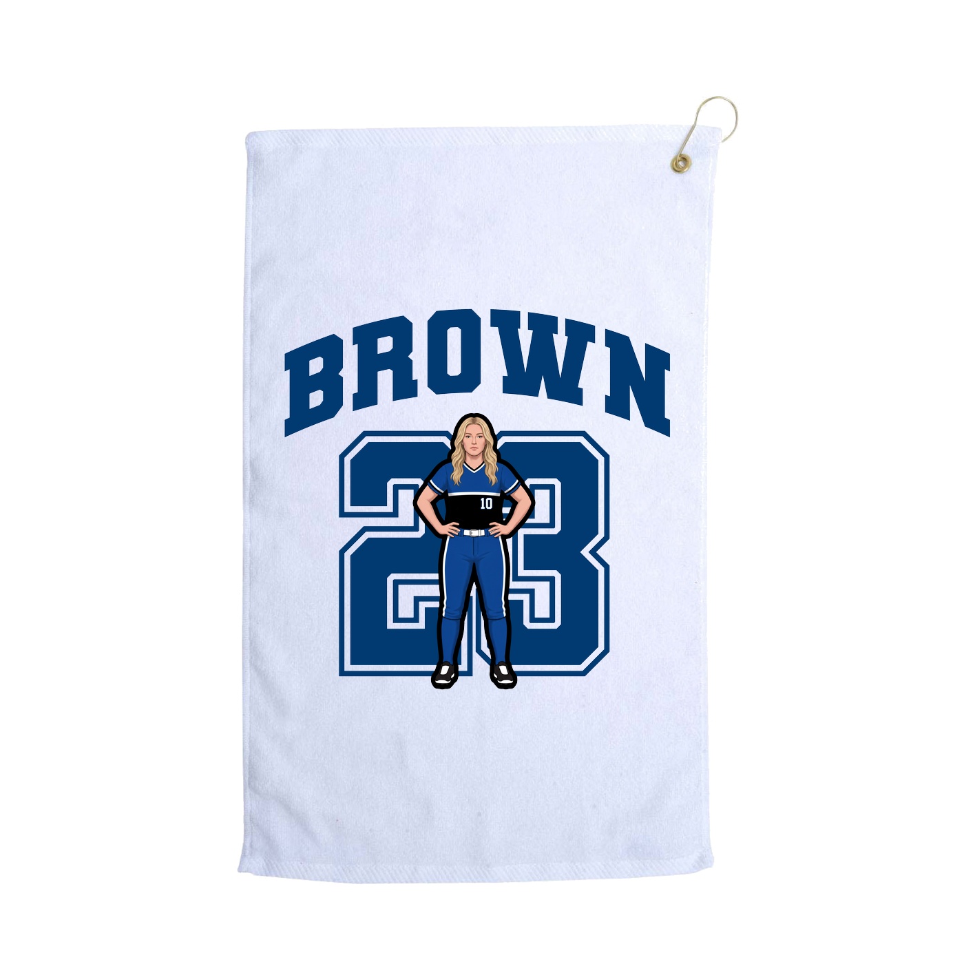 Golf Towel — Number in White