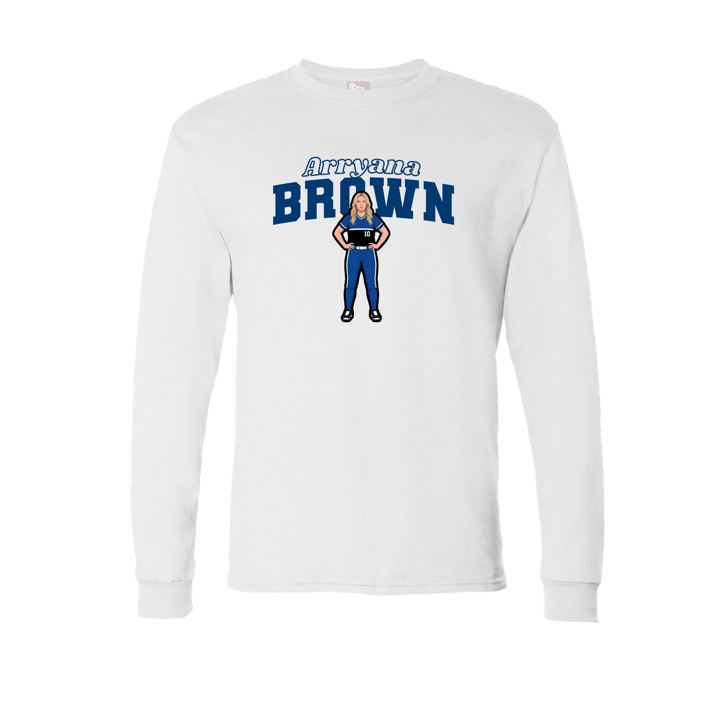 Long Sleeve Tee — Name Arch in White
