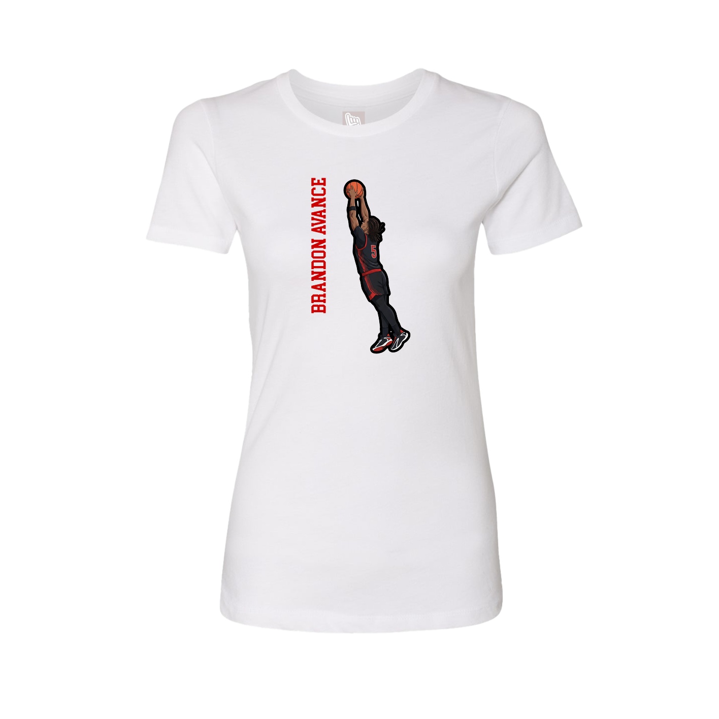 Womens Tee — Name Vertical in White