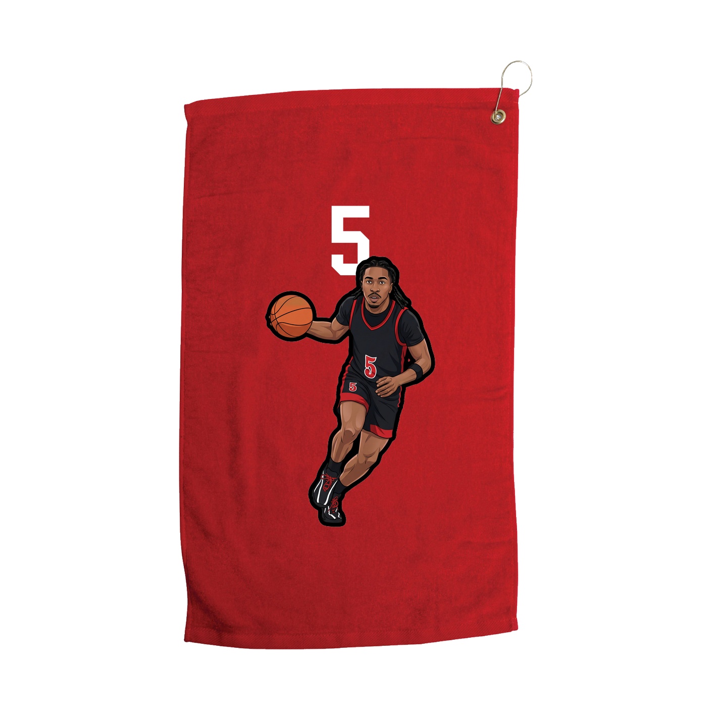Golf Towel — Number Top in Red