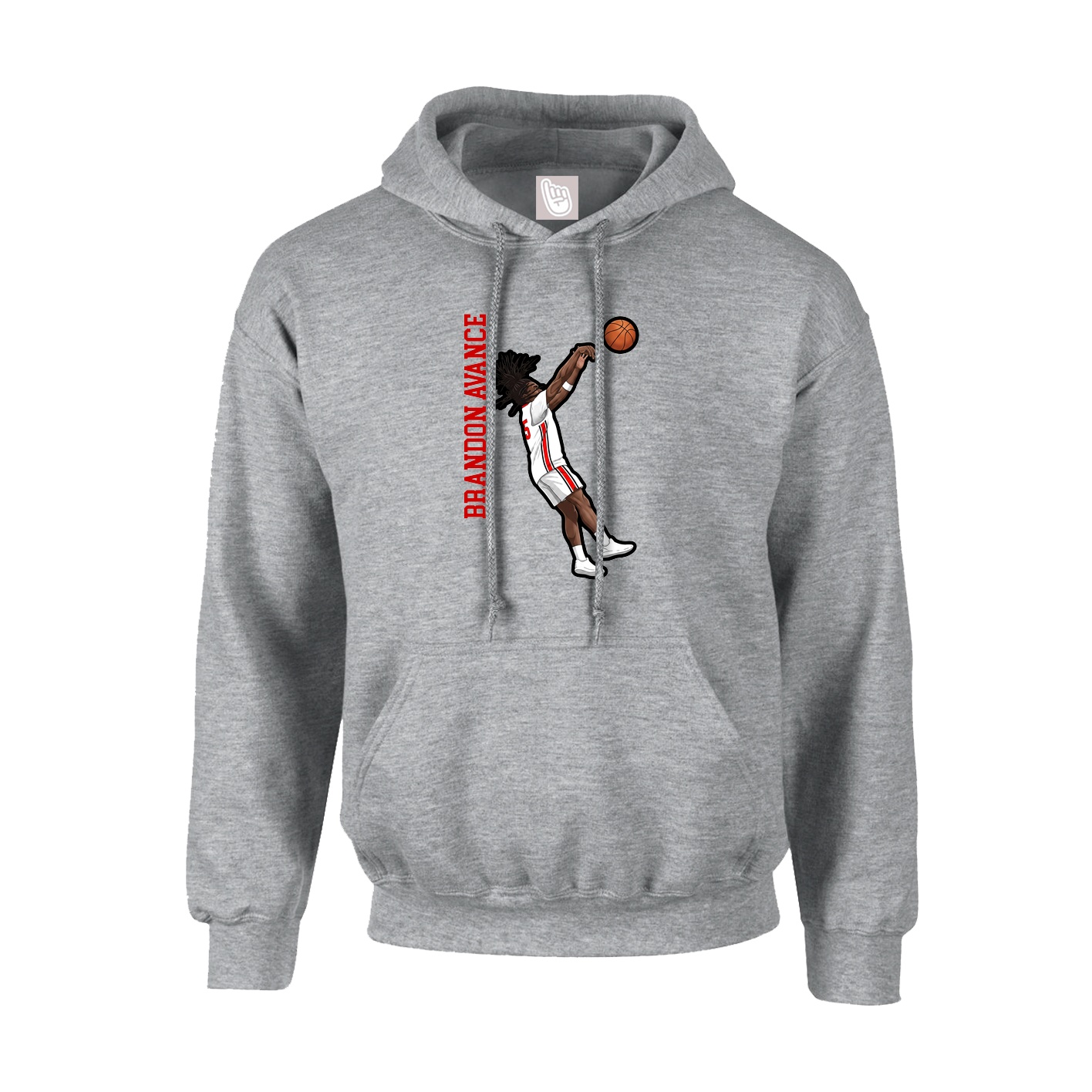 Youth Hoodie — Name Vertical in Grey