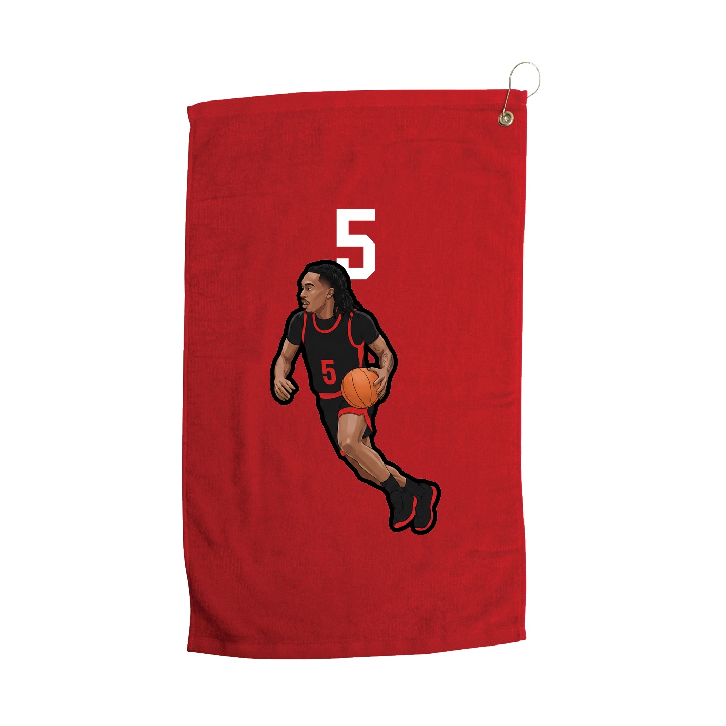 Golf Towel — Number Top in Red
