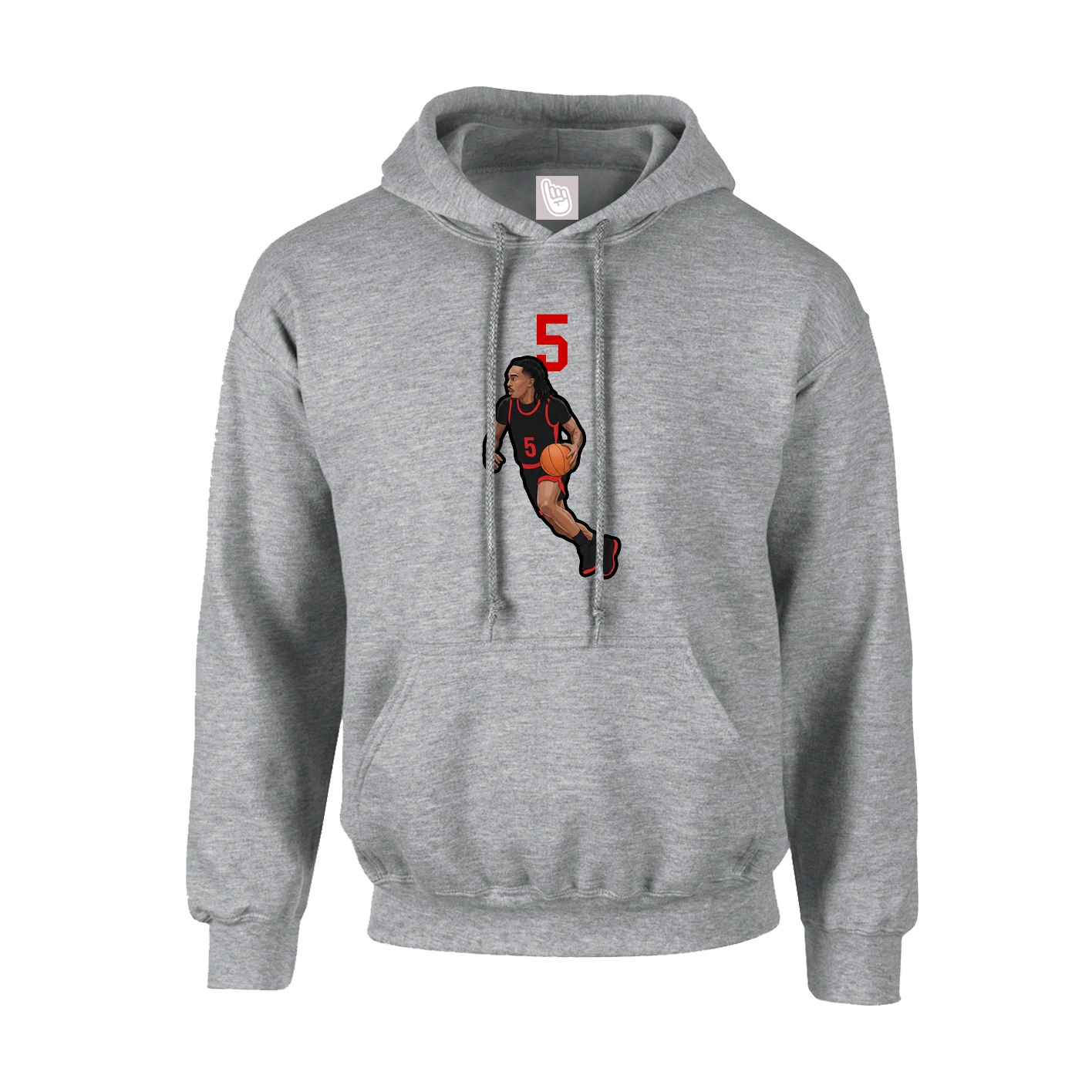 Youth Hoodie — Number Top in Grey