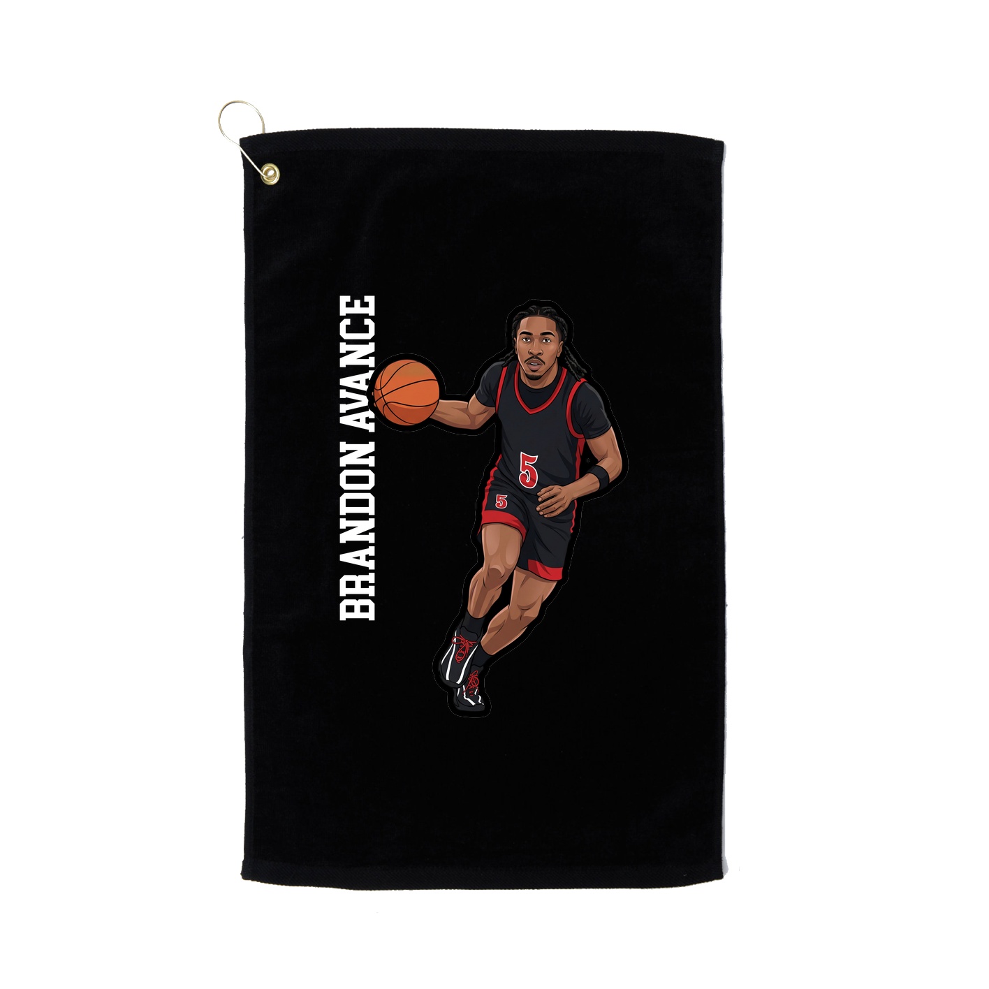 Golf Towel — Name Vertical in Black
