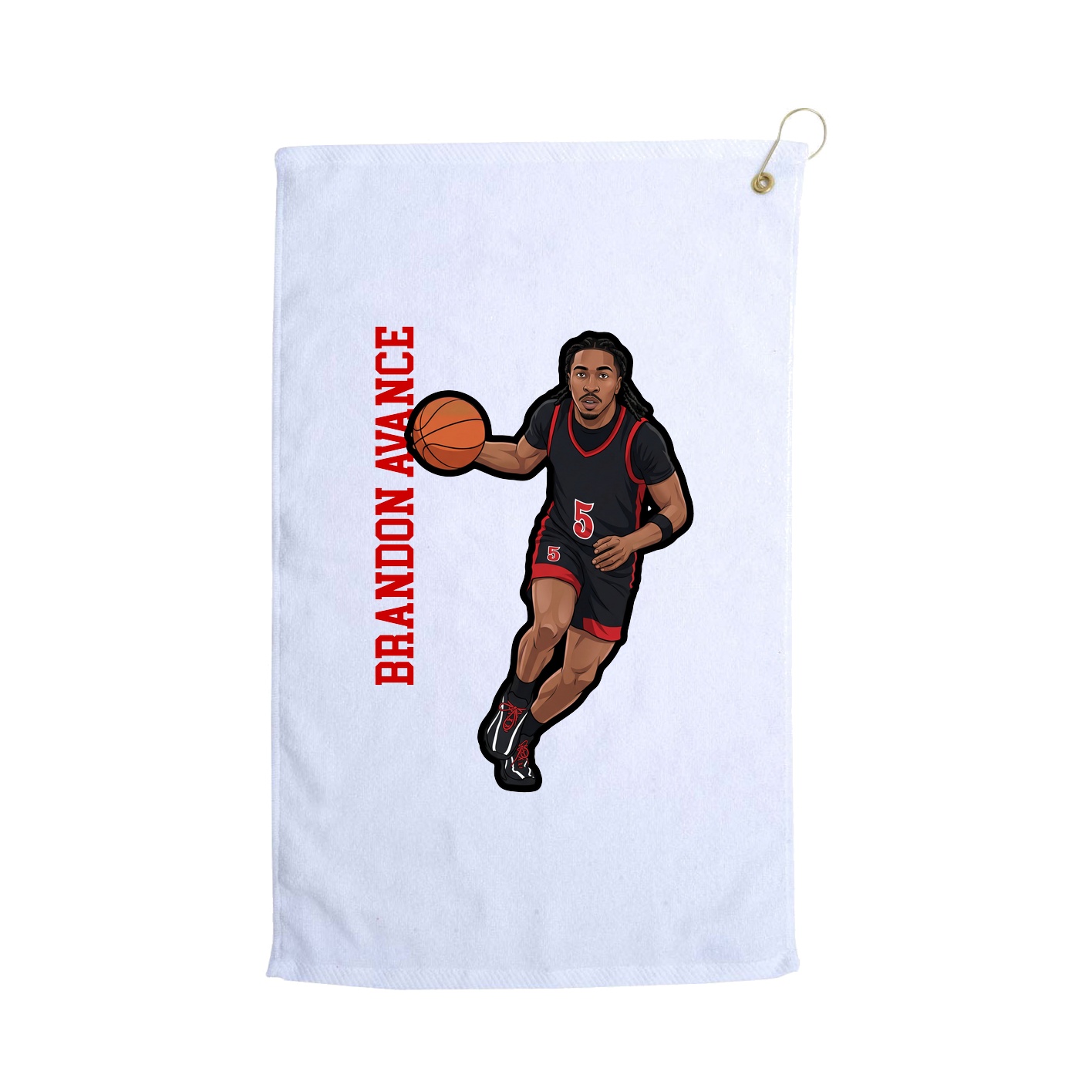 Golf Towel — Name Vertical in White