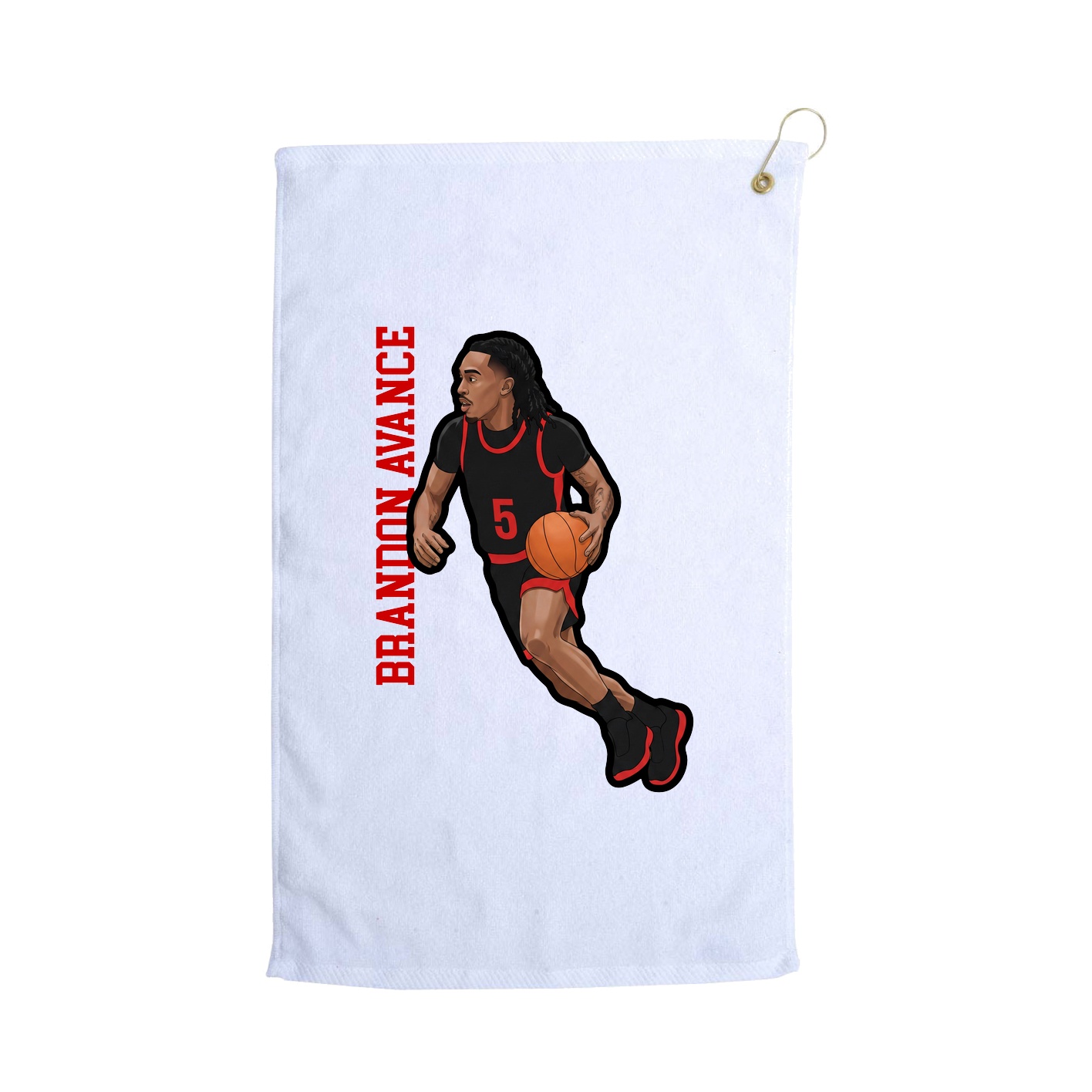 Golf Towel — Name Vertical in White