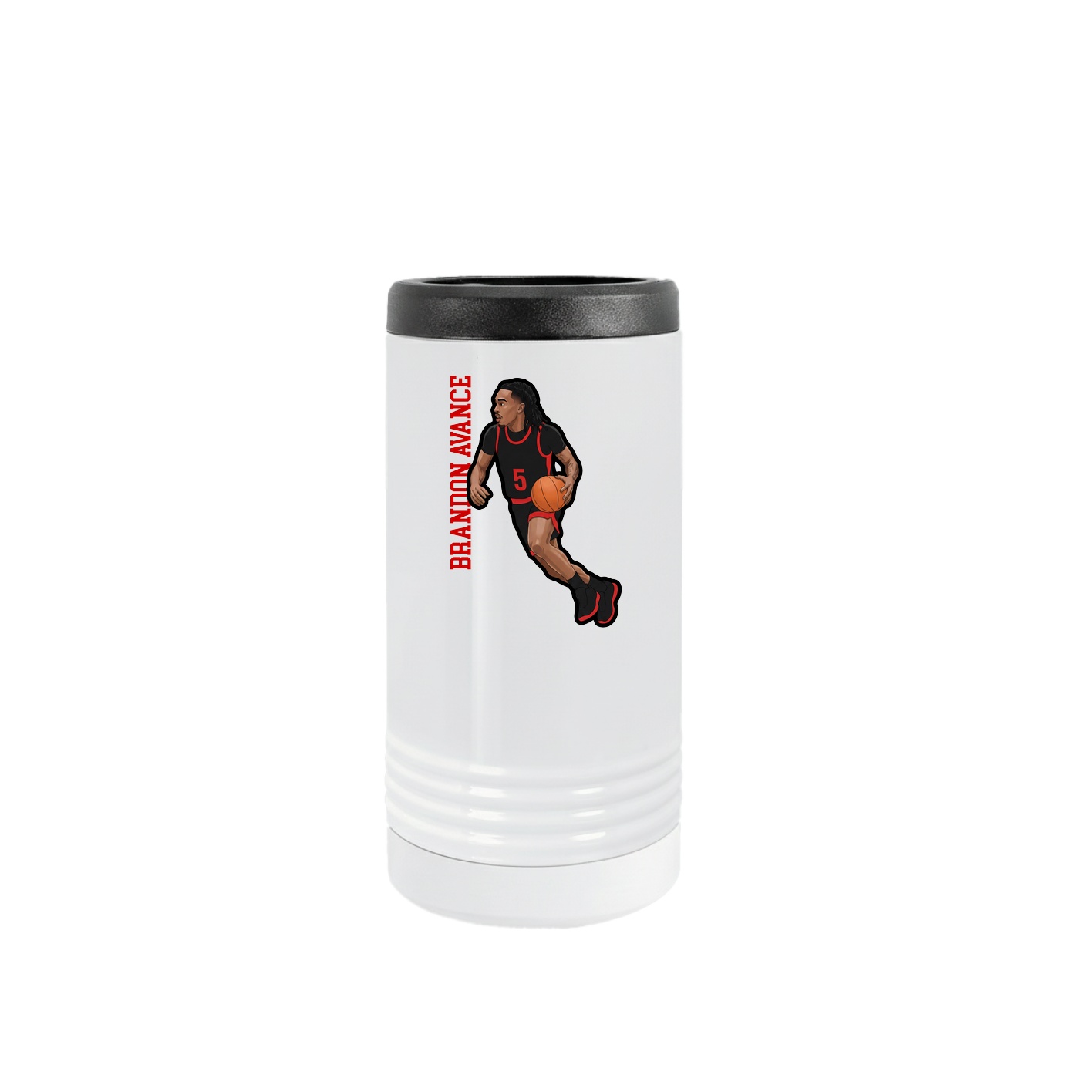Slim Beverage Holder — Name Vertical in White