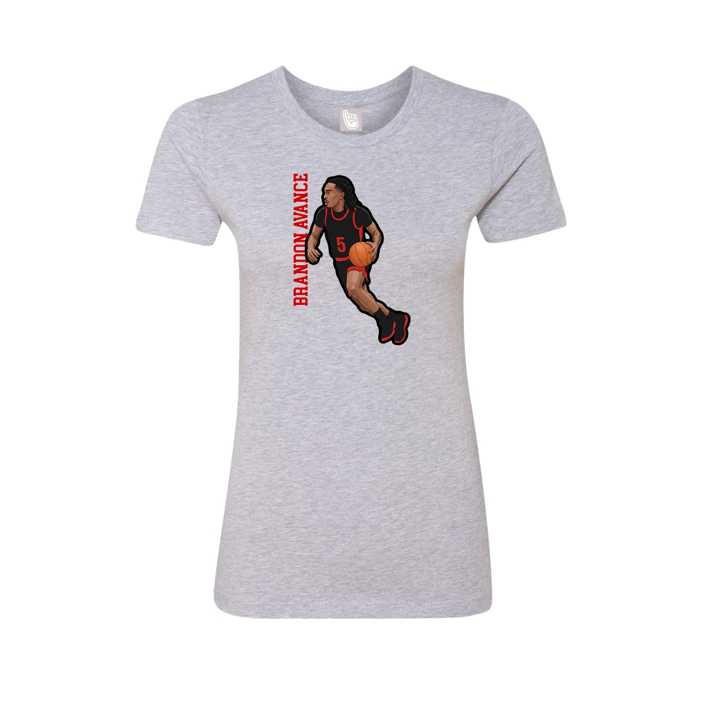 Womens Tee — Name Vertical in Grey