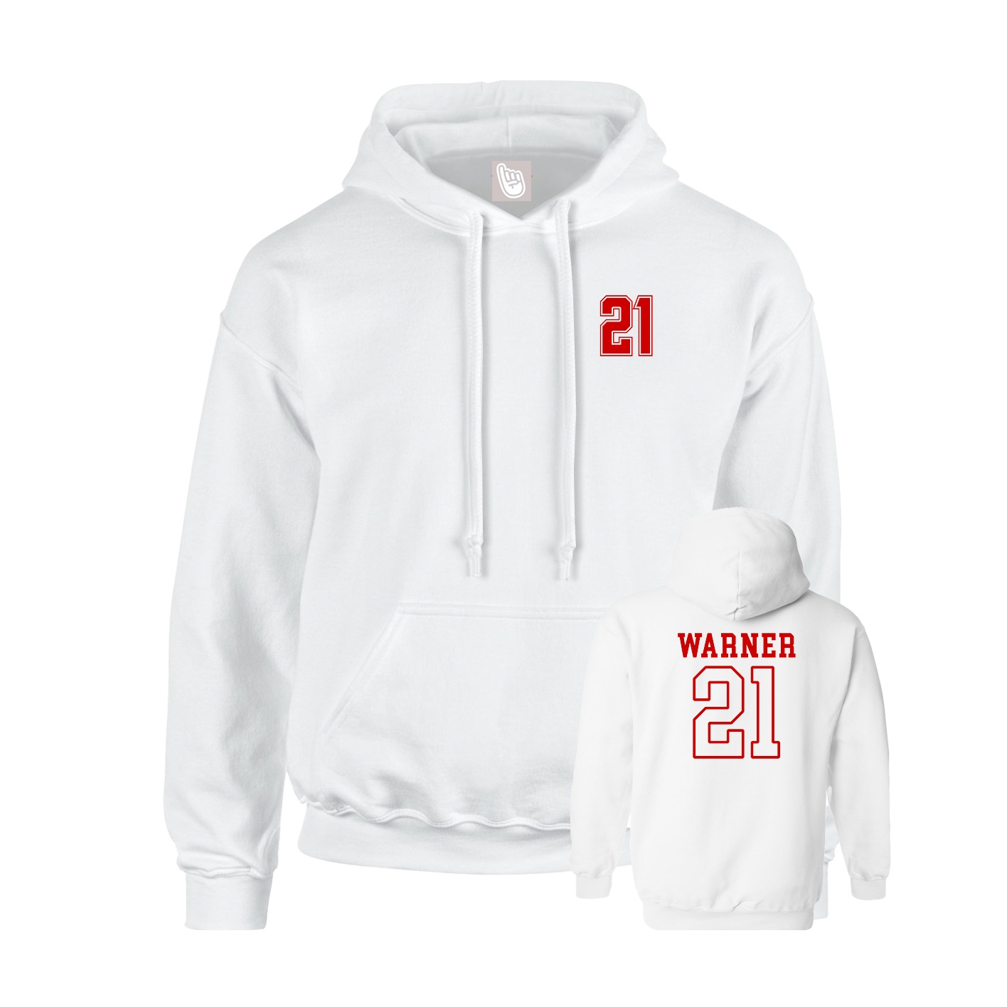 Hoodie — Chest Back in White