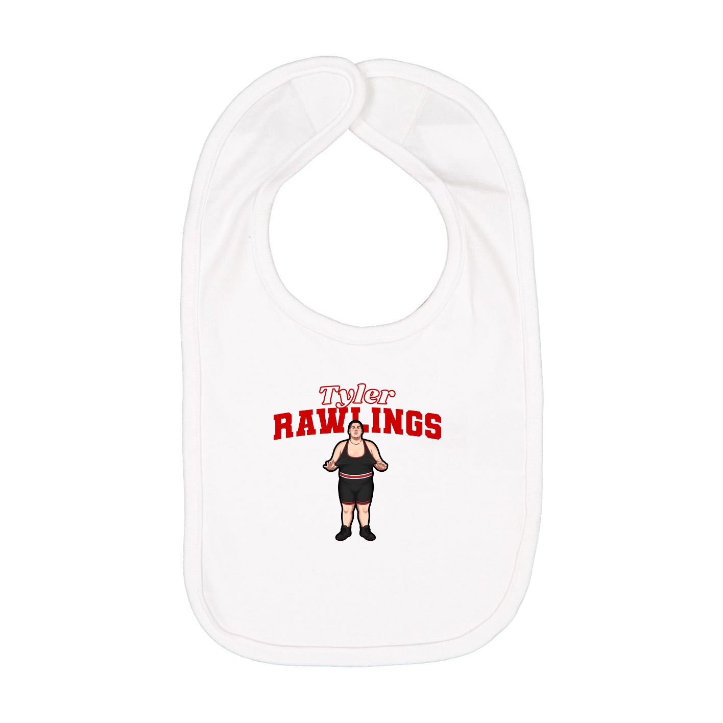 Infant Bib — Name Arch in White