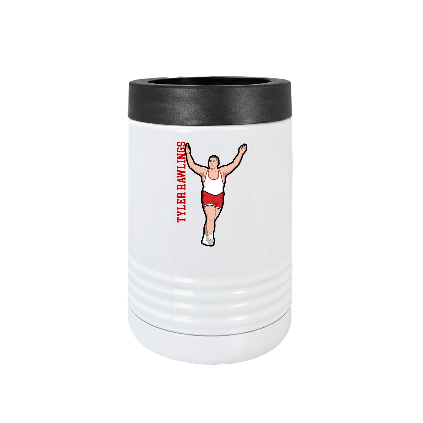 Beverage Holder — Name Vertical in White
