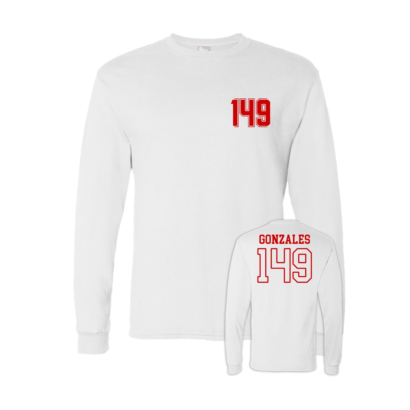 Long Sleeve Tee — Chest Back in White