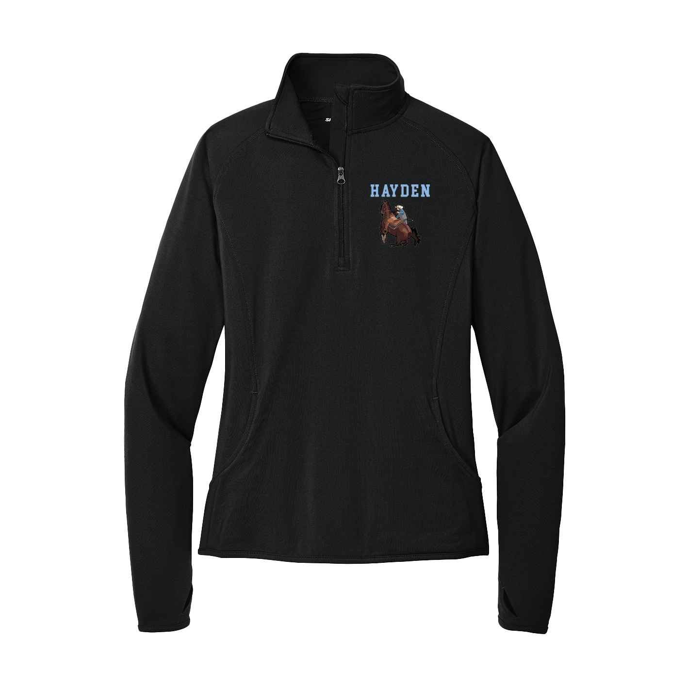 Women's Q-Zip Pullover — Shirsey in Black