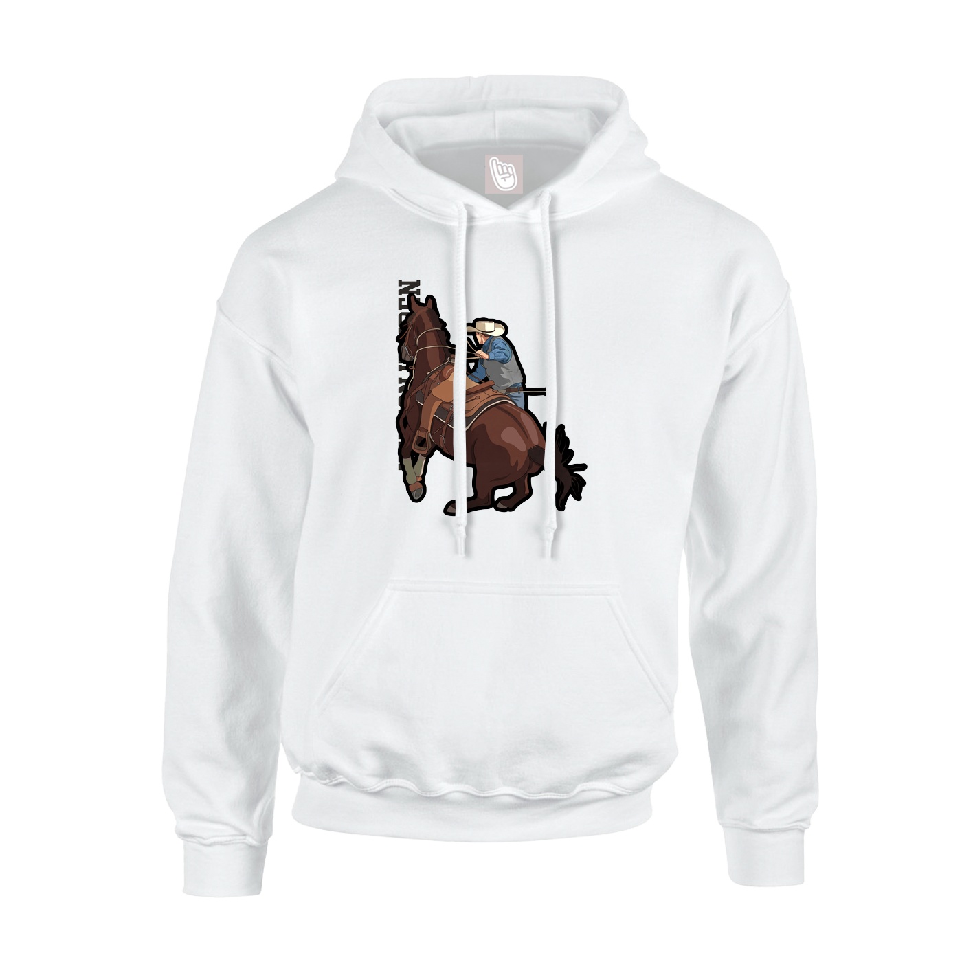 Hoodie — Name Vertical in White
