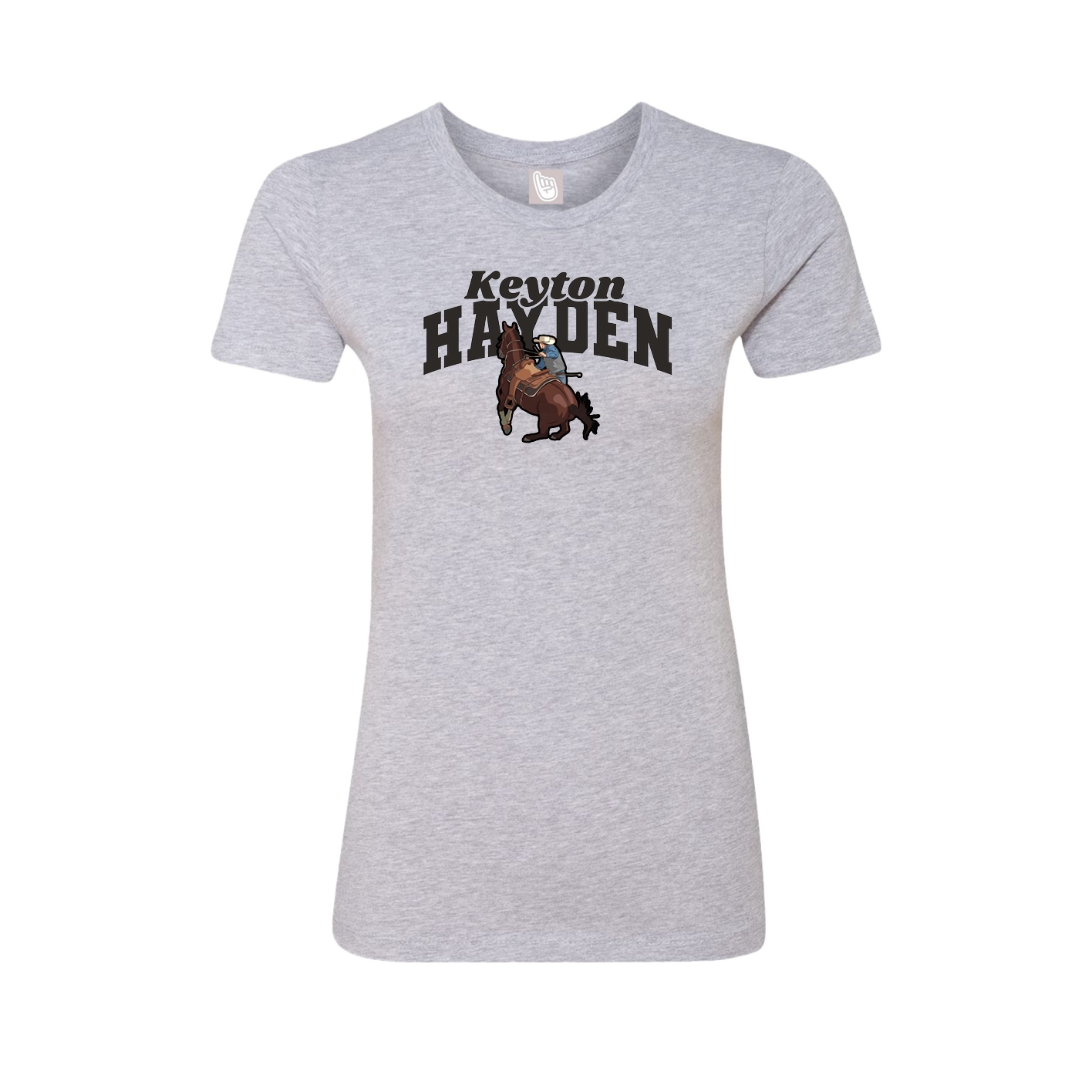 Fitted Women's Tee — Signature Arch in Grey