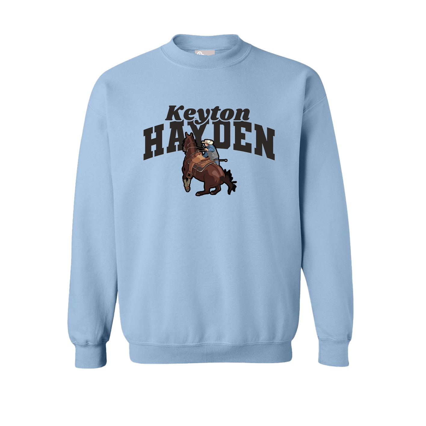 Fleece Crew — Signature Arch in Light Blue
