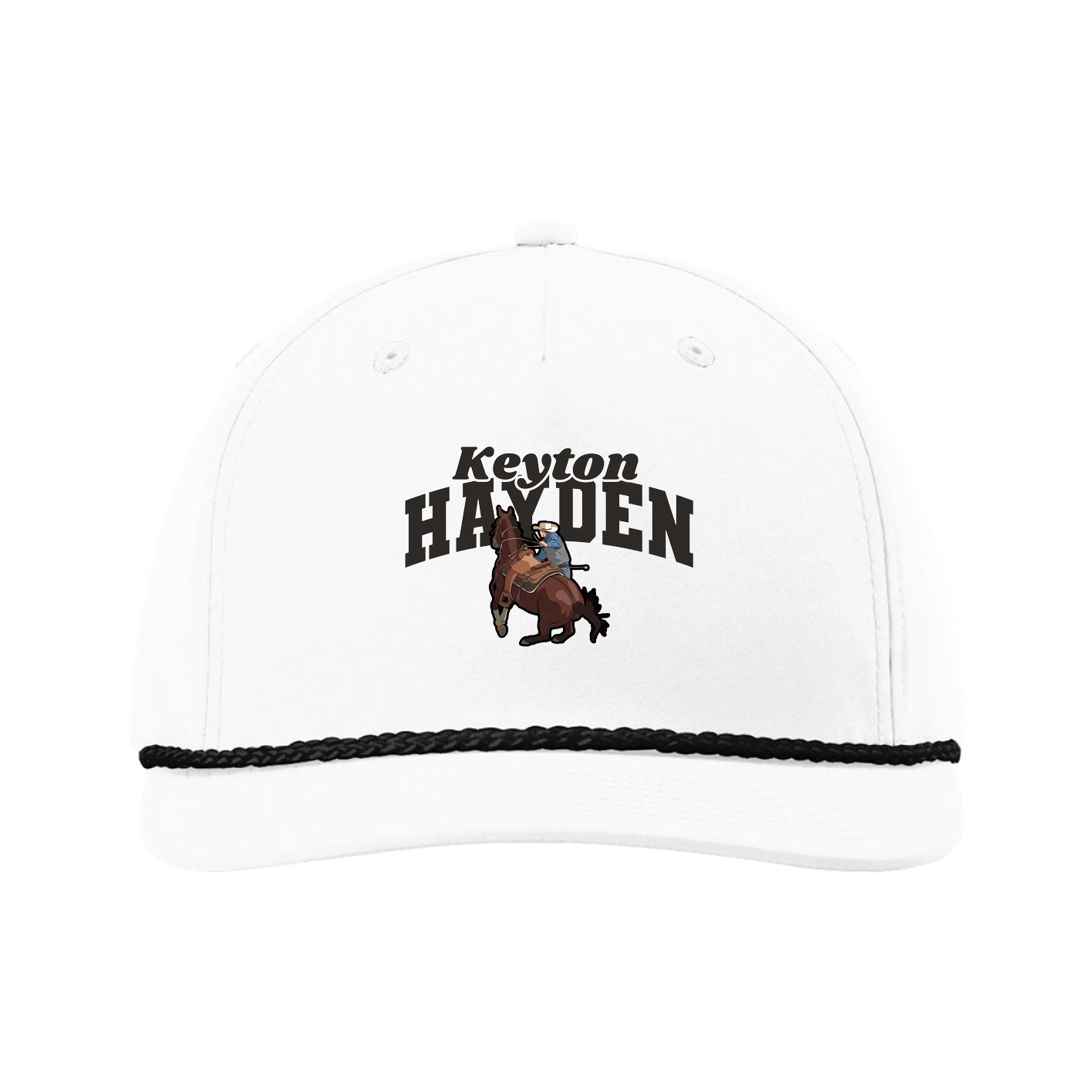 Five-Panel Classic Rope Cap — Signature Arch in White