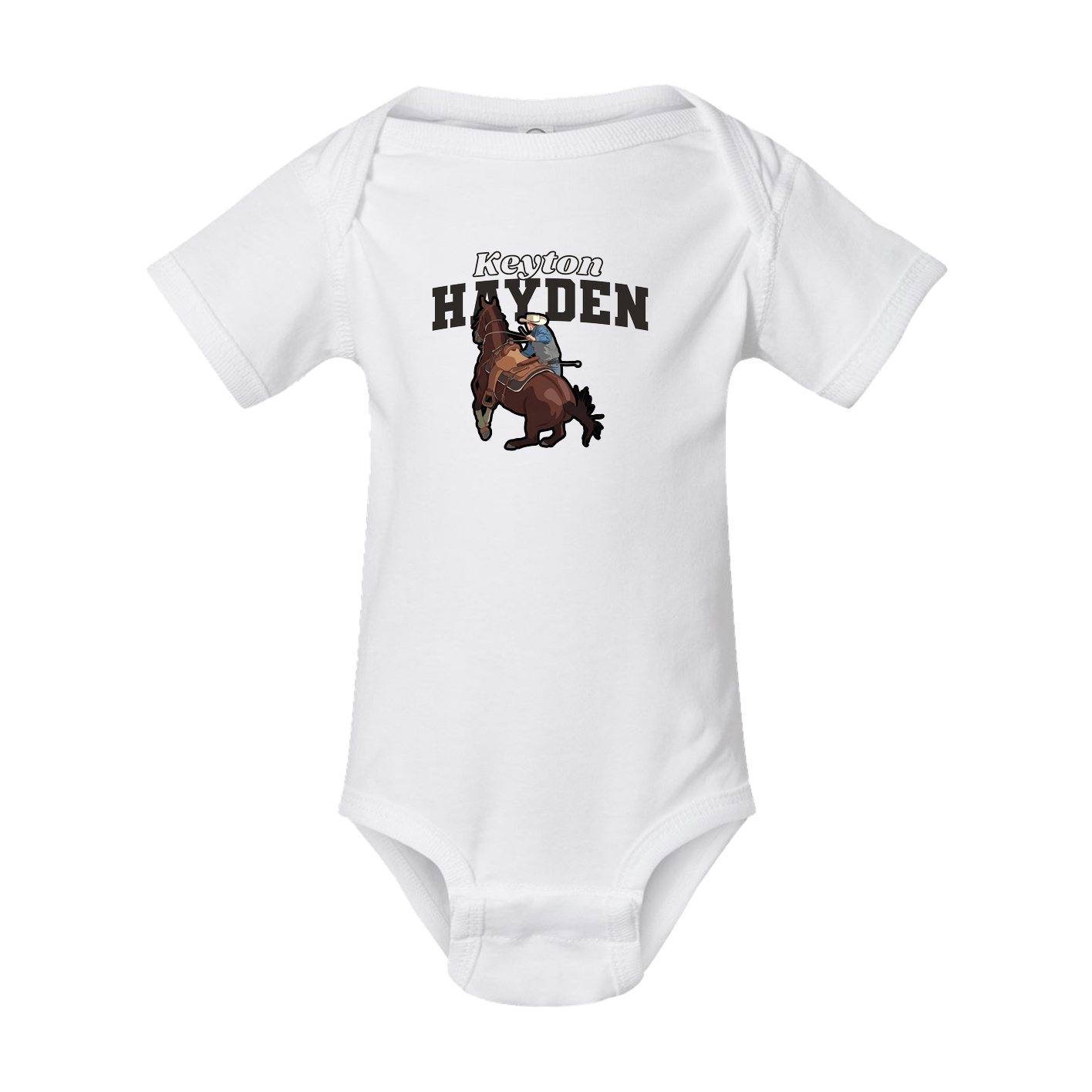 Baby Onesie — Name Arch in White
