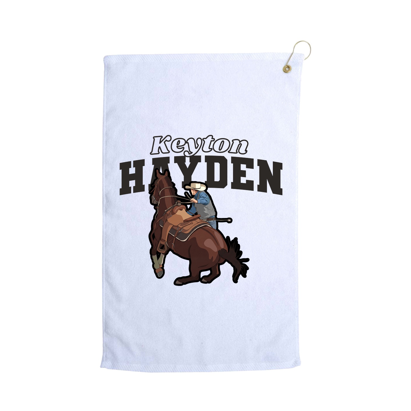 Golf Towel — Name Arch in White