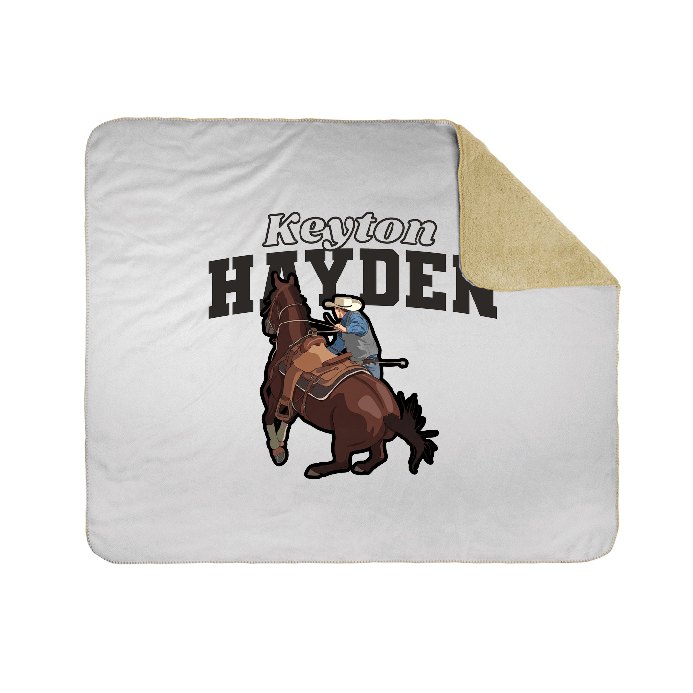 Throw Blanket — Name Arch in White