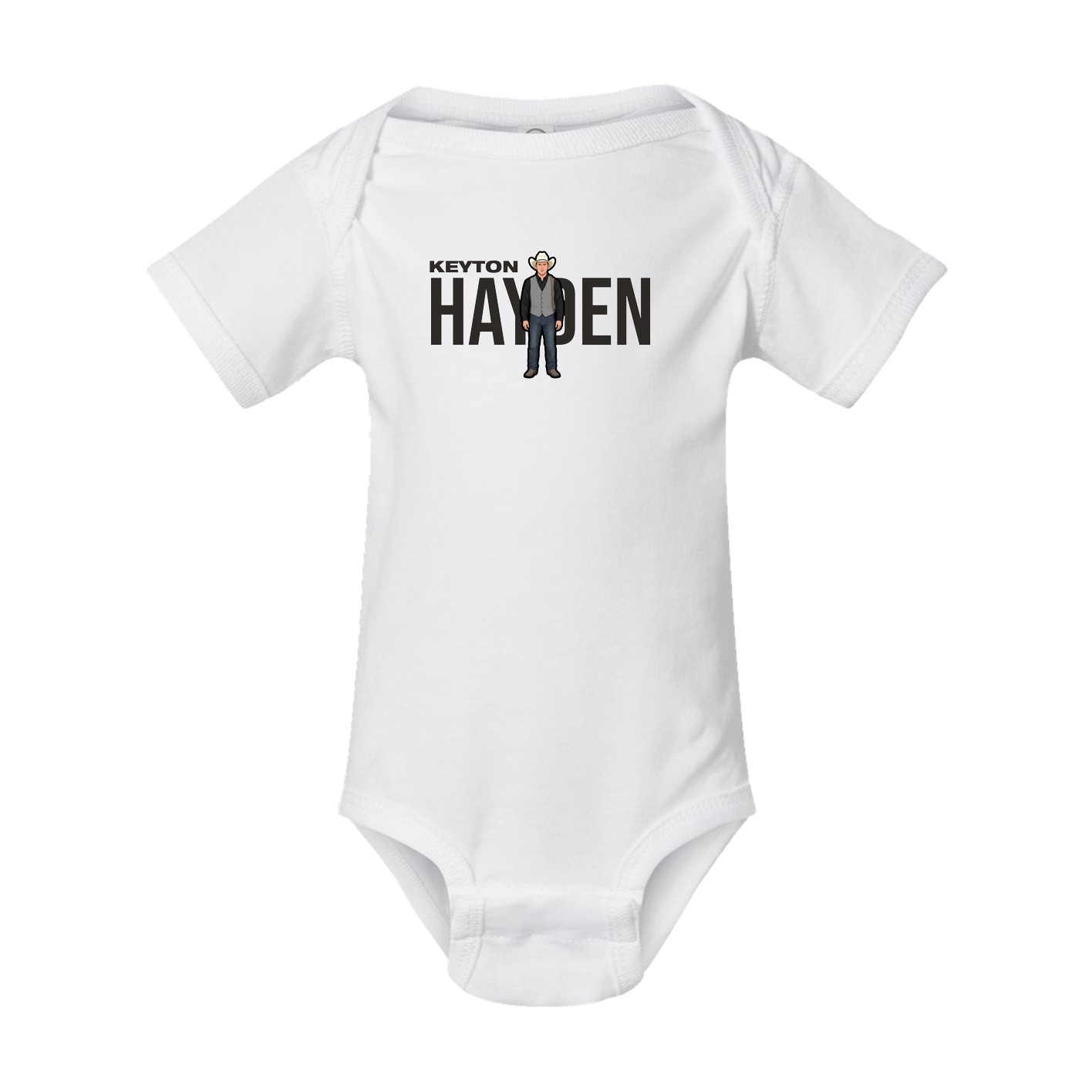 Baby Onesie — Player Name in White