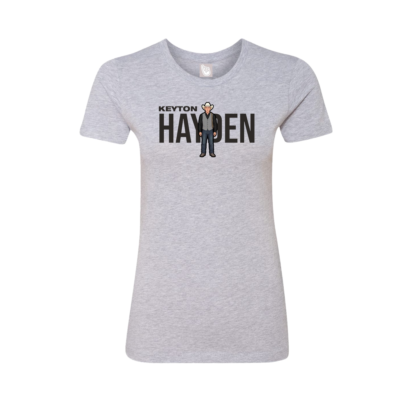 Fitted Women's Tee — Player Name in Grey