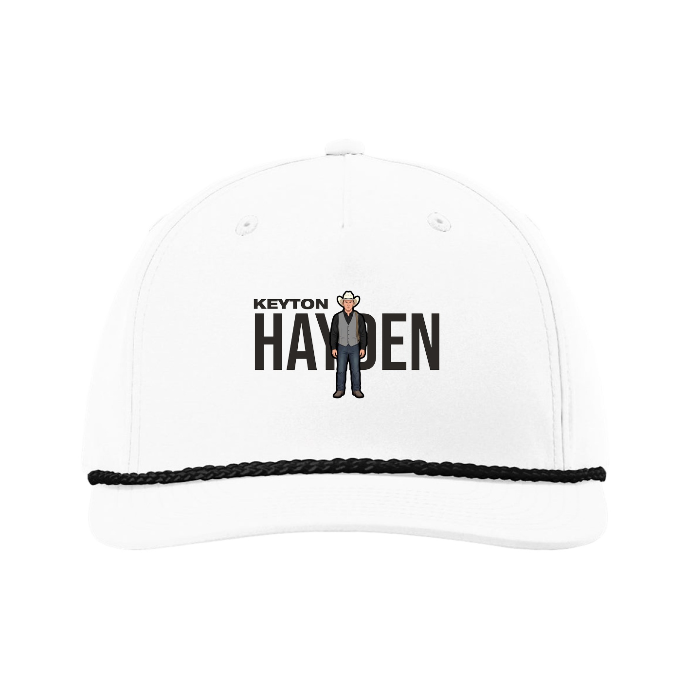 Five-Panel Classic Rope Cap — Player Name in White