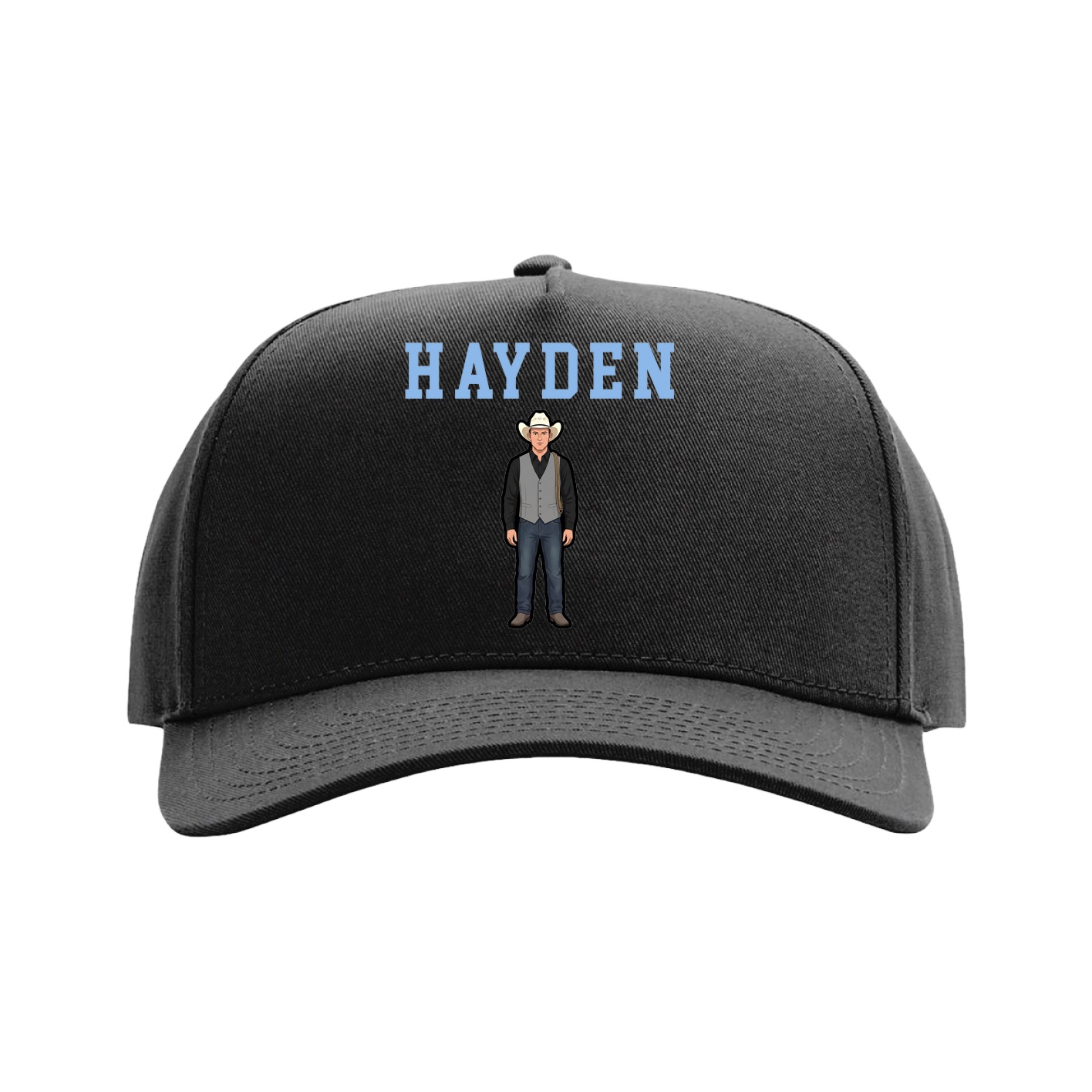 Full Fabric Five-Panel Champ Cap — Shirsey in Black