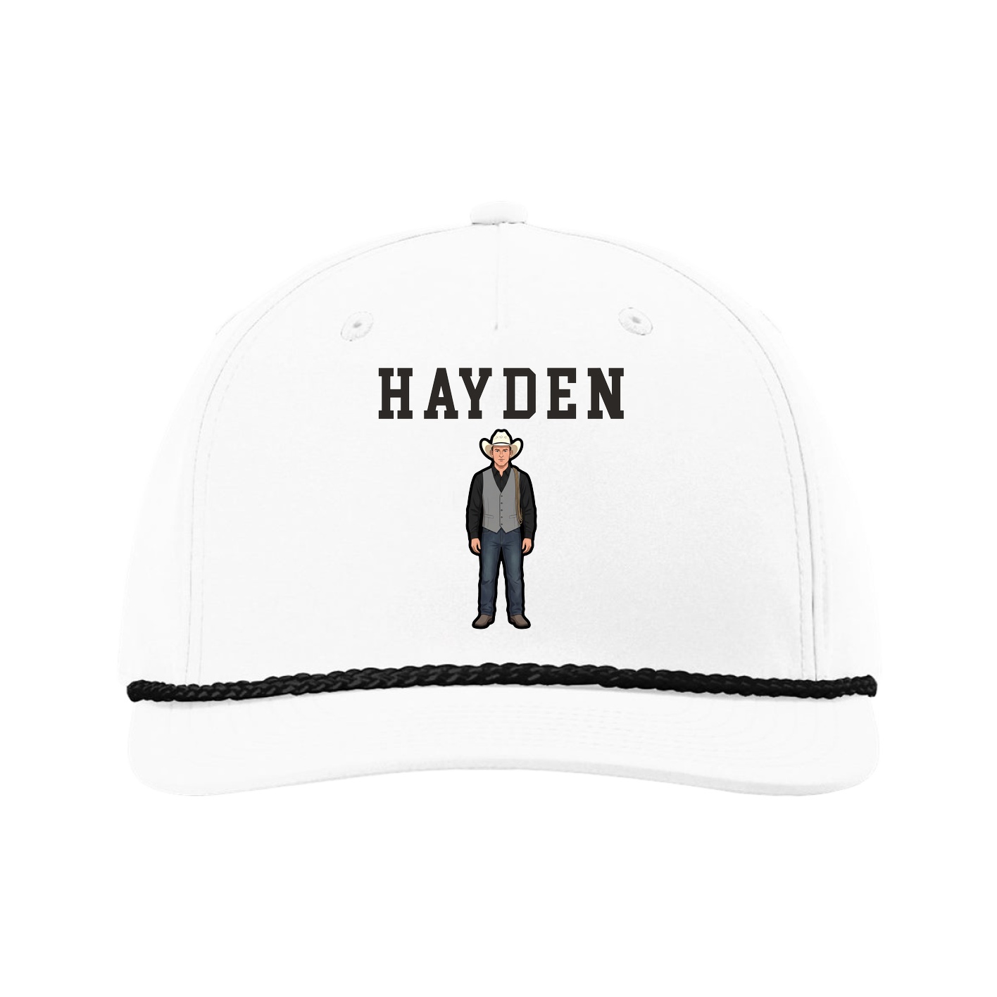 Five-Panel Classic Rope Cap — Shirsey in White