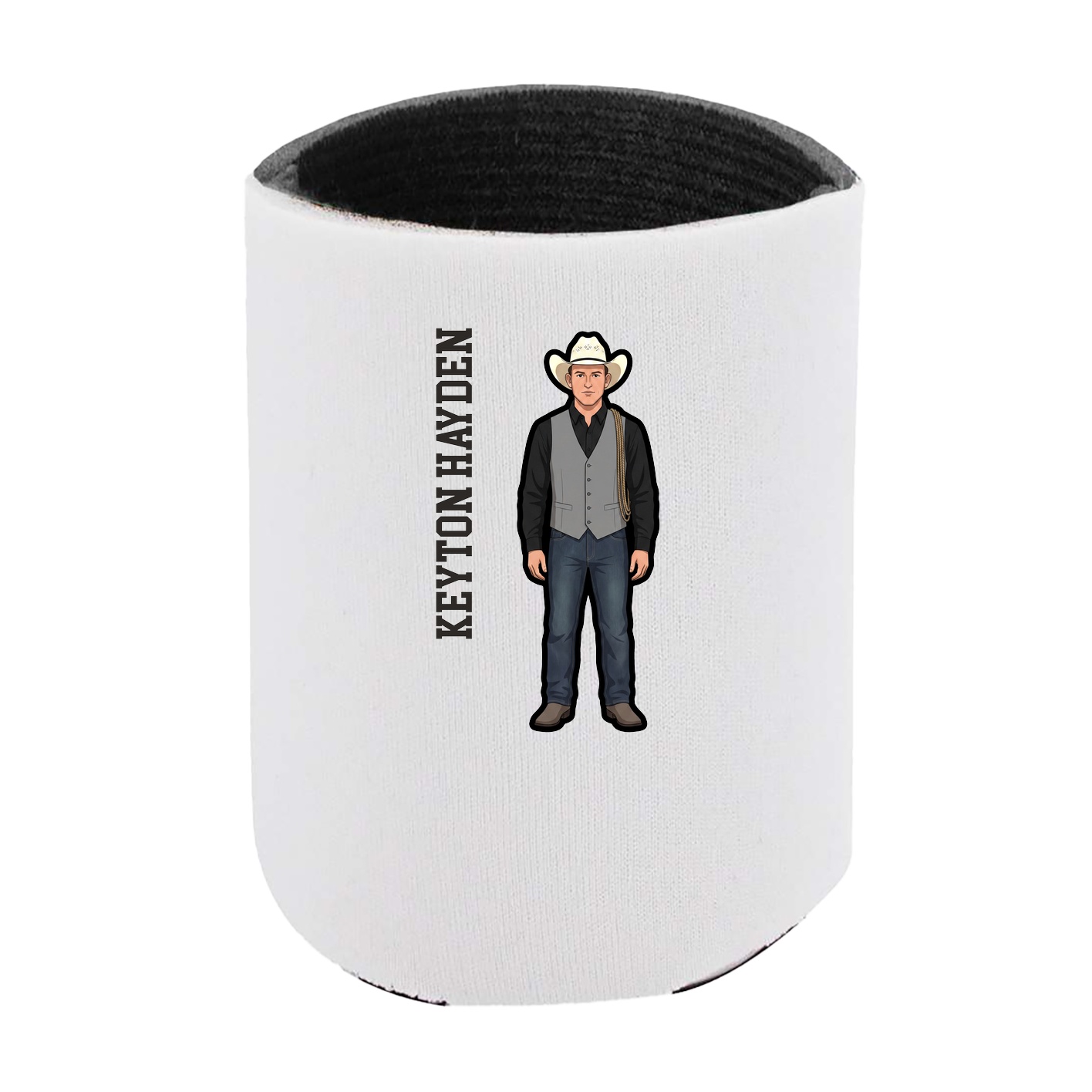Can Holder — Name Vertical in White