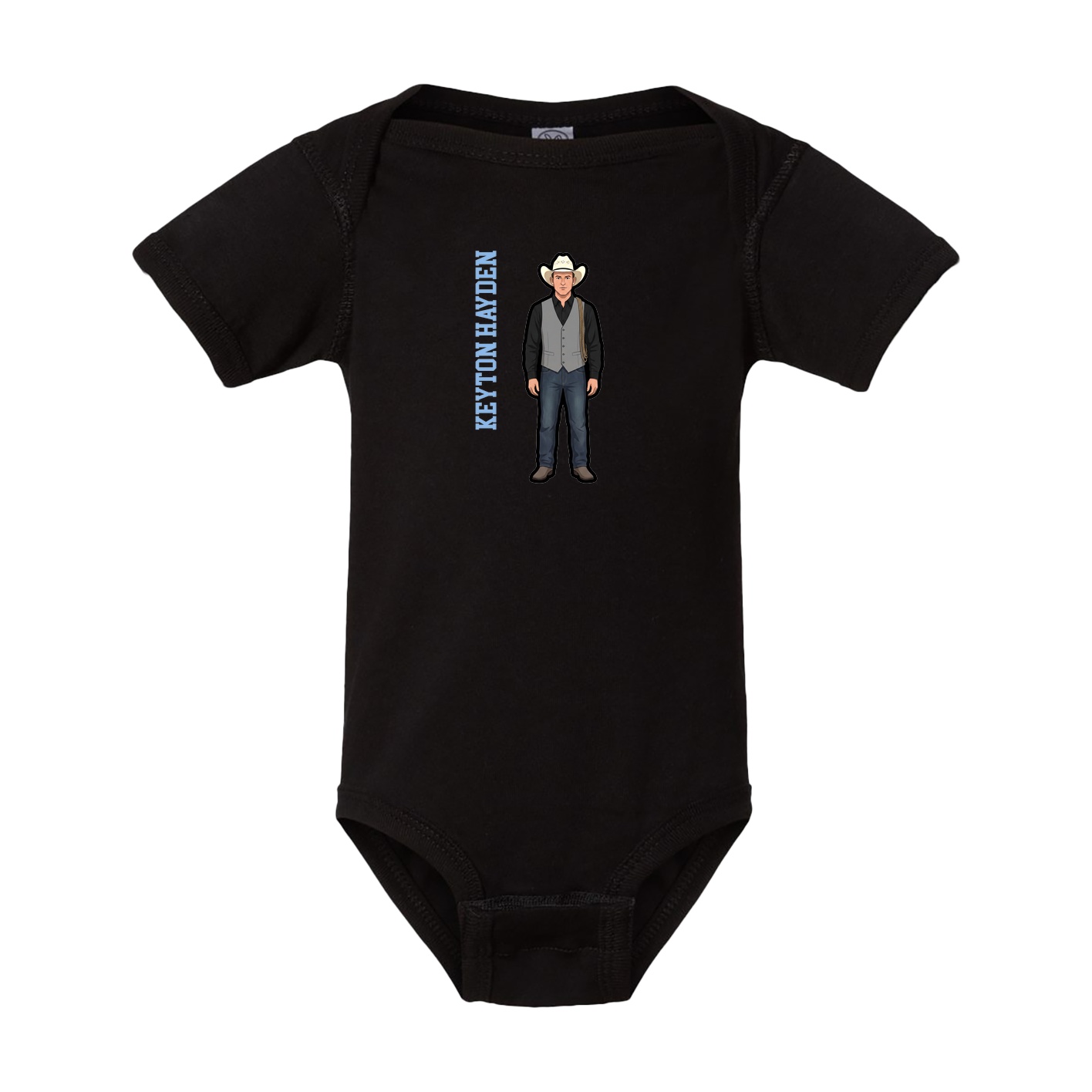 Baby Onesie — Name Vertical in Black