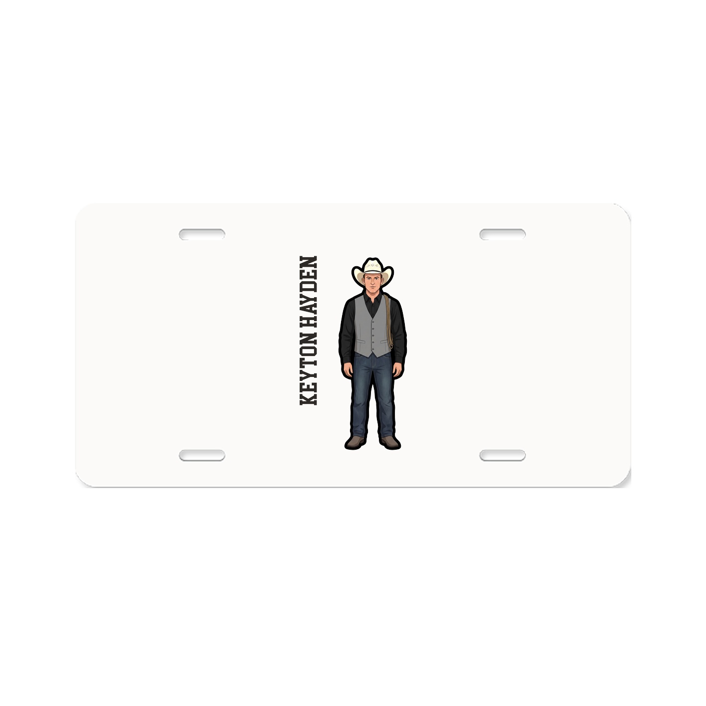 License Plate — Name Vertical in Classic