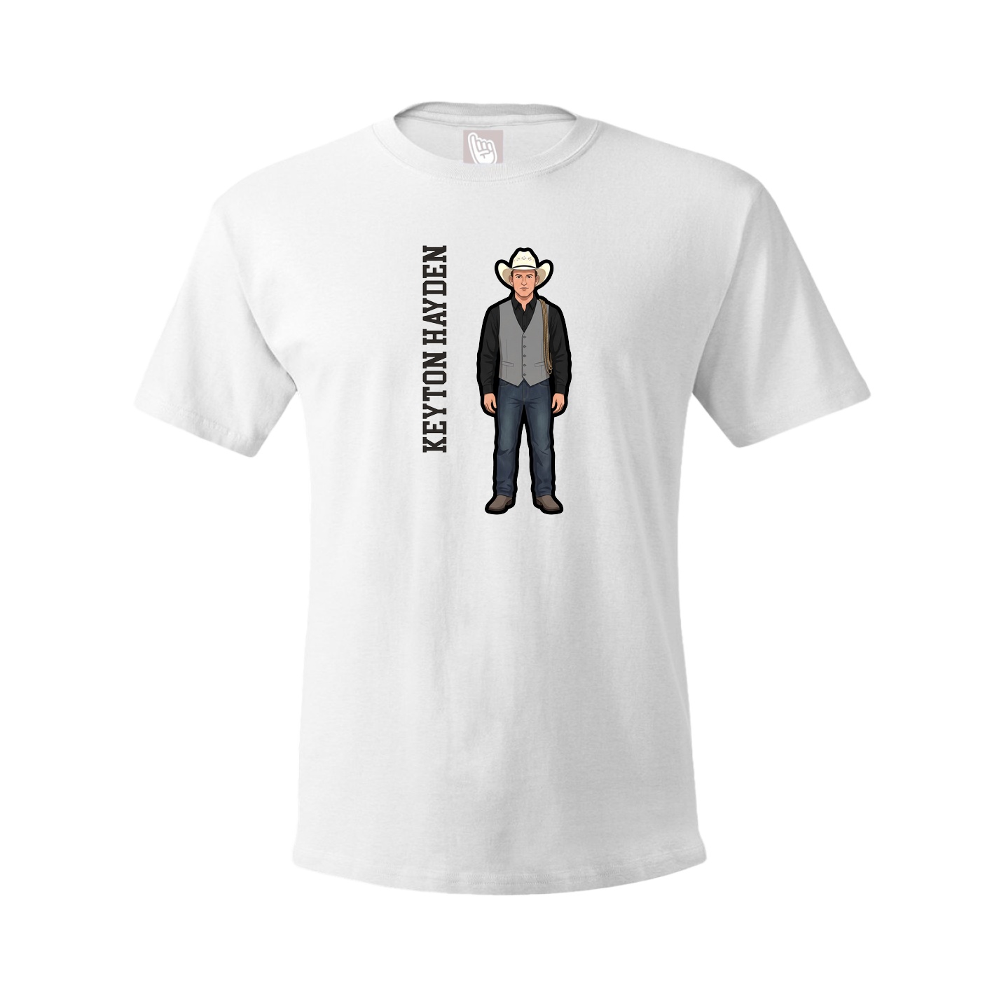 Tee — Name Vertical in White