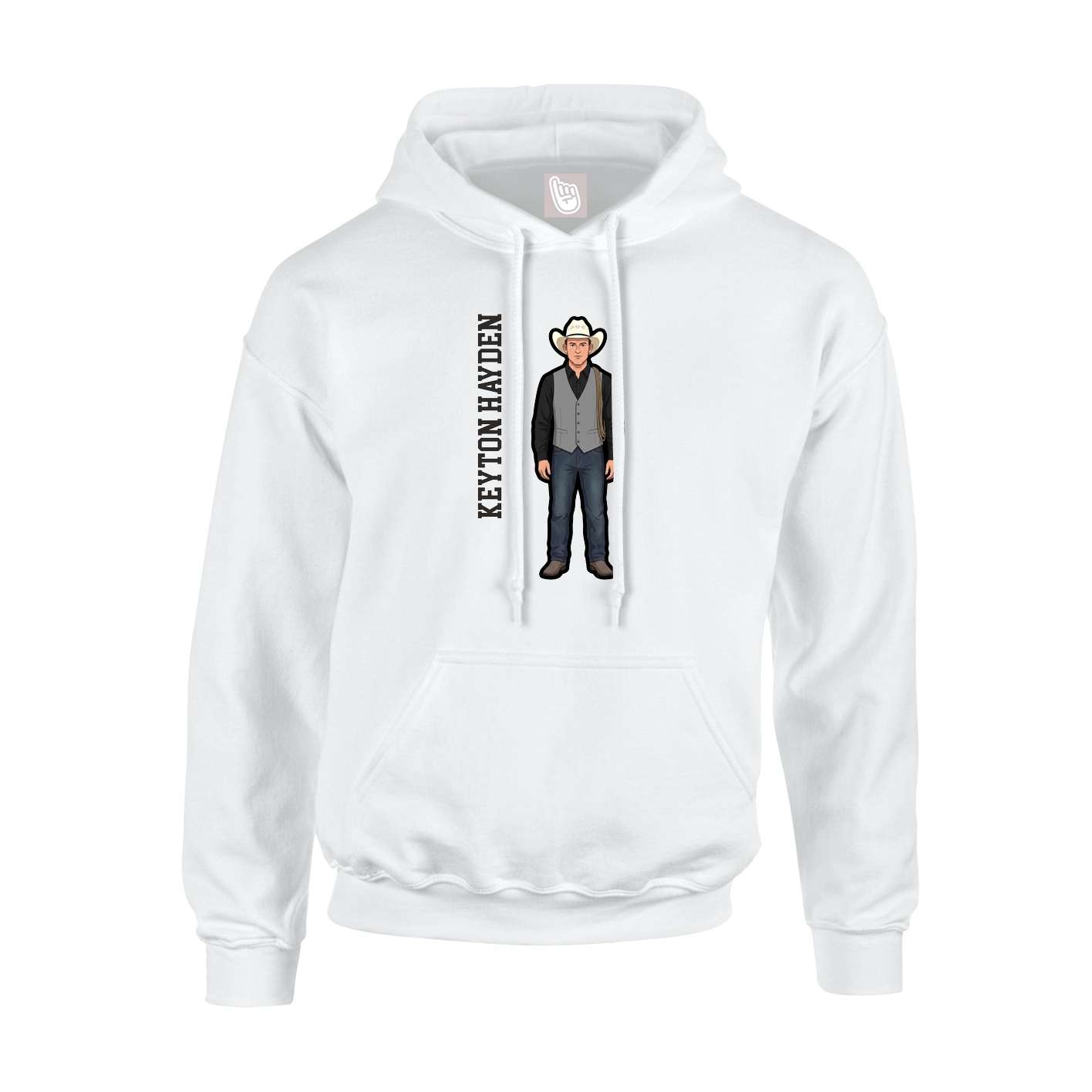 Hoodie — Name Vertical in White