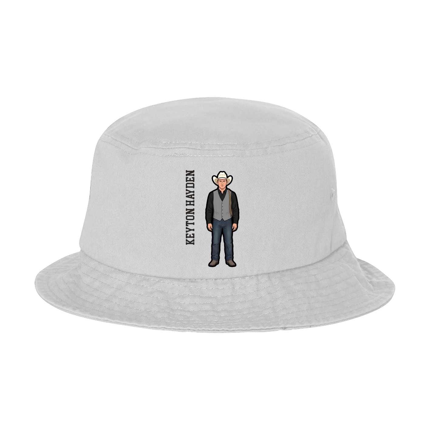 Bucket Cap — Name Vertical in White