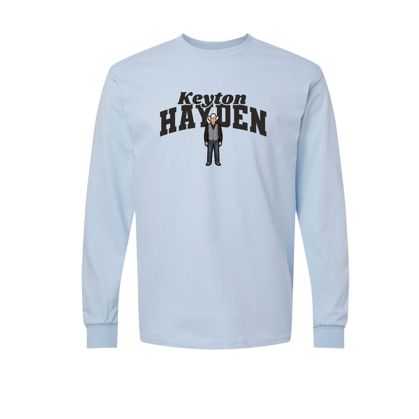 Long Sleeve Tee — Signature Arch in Light Blue