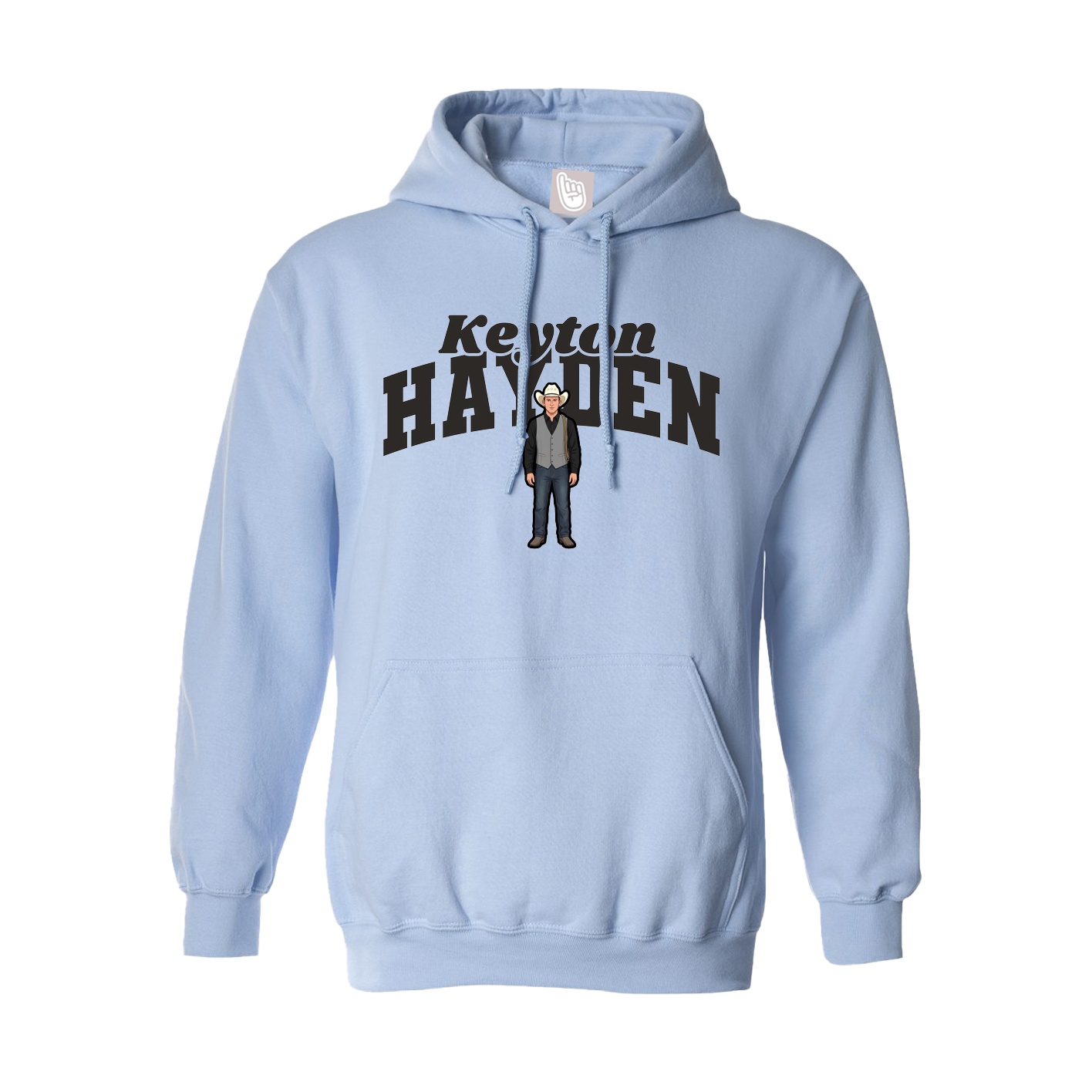 Hoodie — Signature Arch in Light Blue