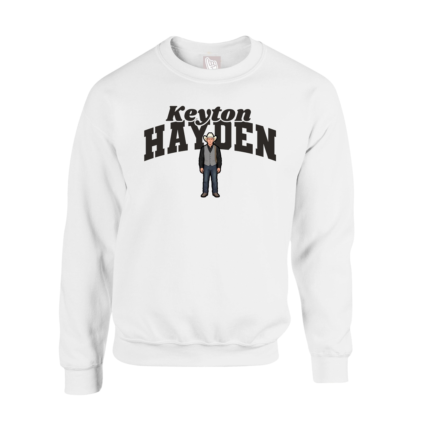 Fleece Crew — Signature Arch in White