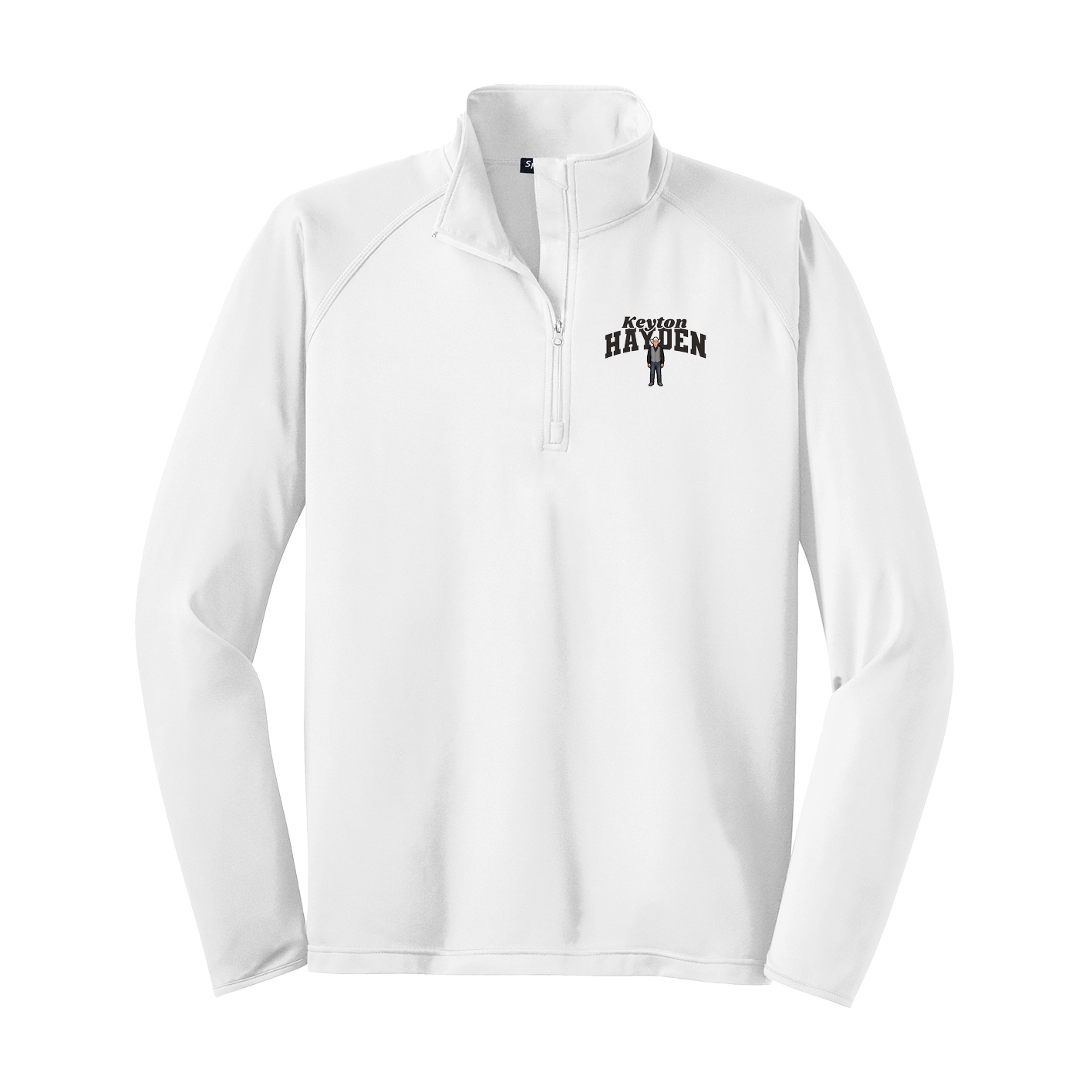 Q-Zip Pullover — Signature Arch in White