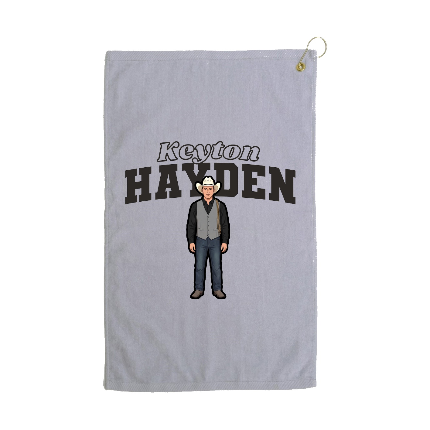Golf Towel — Name Arch in Grey