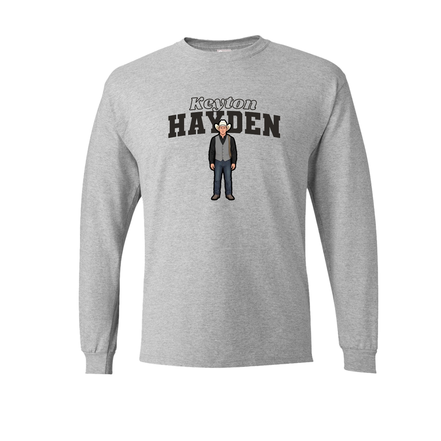 Long Sleeve Tee — Name Arch in Grey
